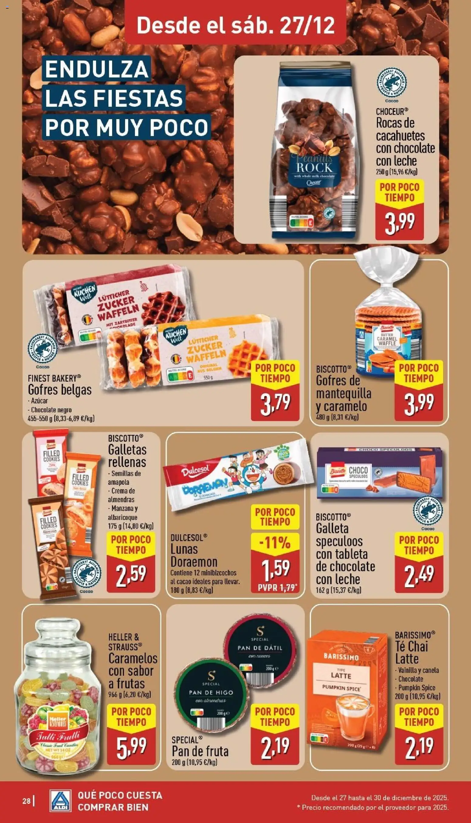 Aldi folleto Canarias │ válido desde el 22.12.2025 | Página: 28 | Productos: Pan, Crema, Galletas, Chocolate con leche
