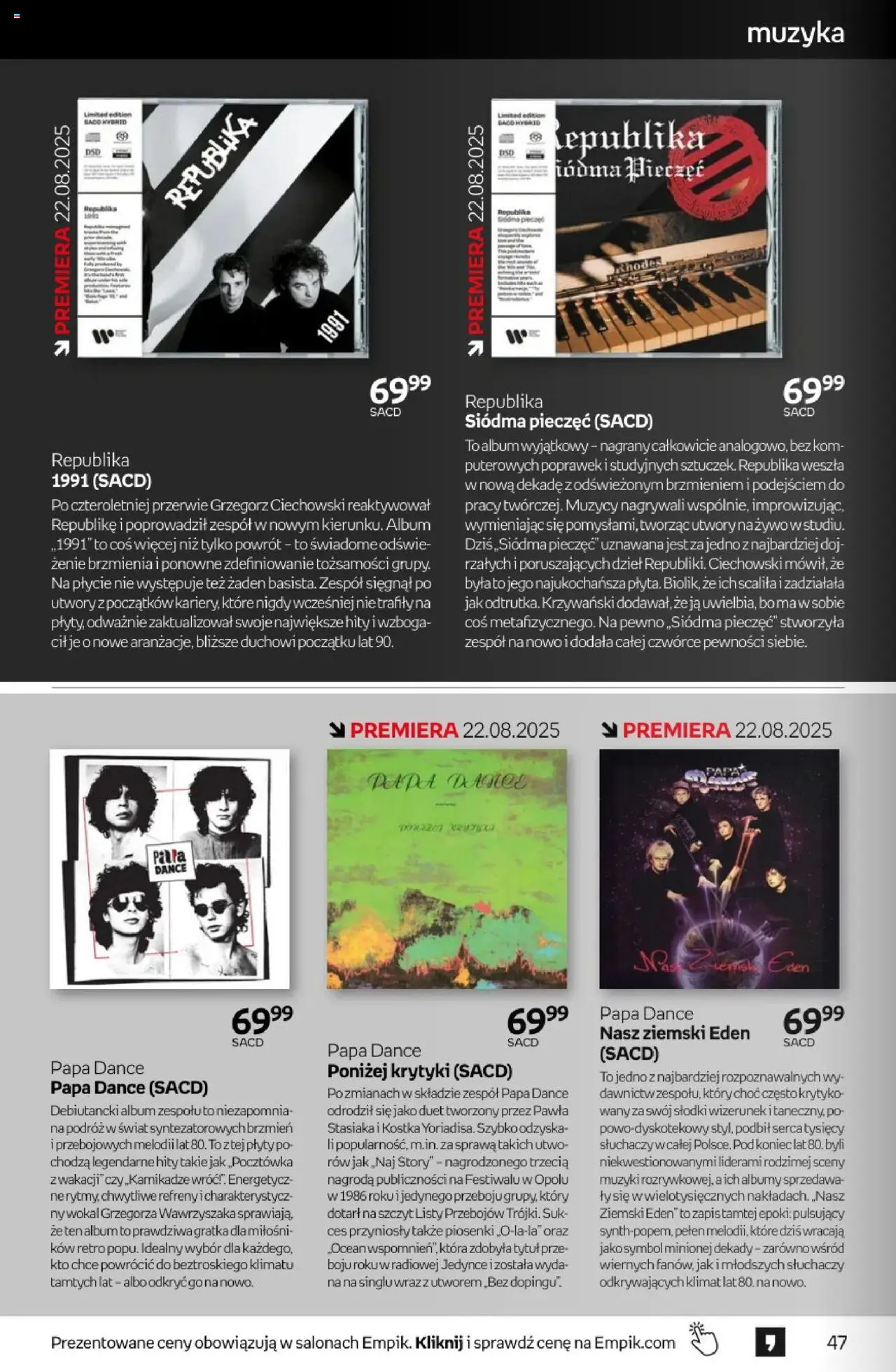 Empik promocje - Tom kultury Muzyka od 13.08.2025 | Strona: 8 | Produkty: Plyty