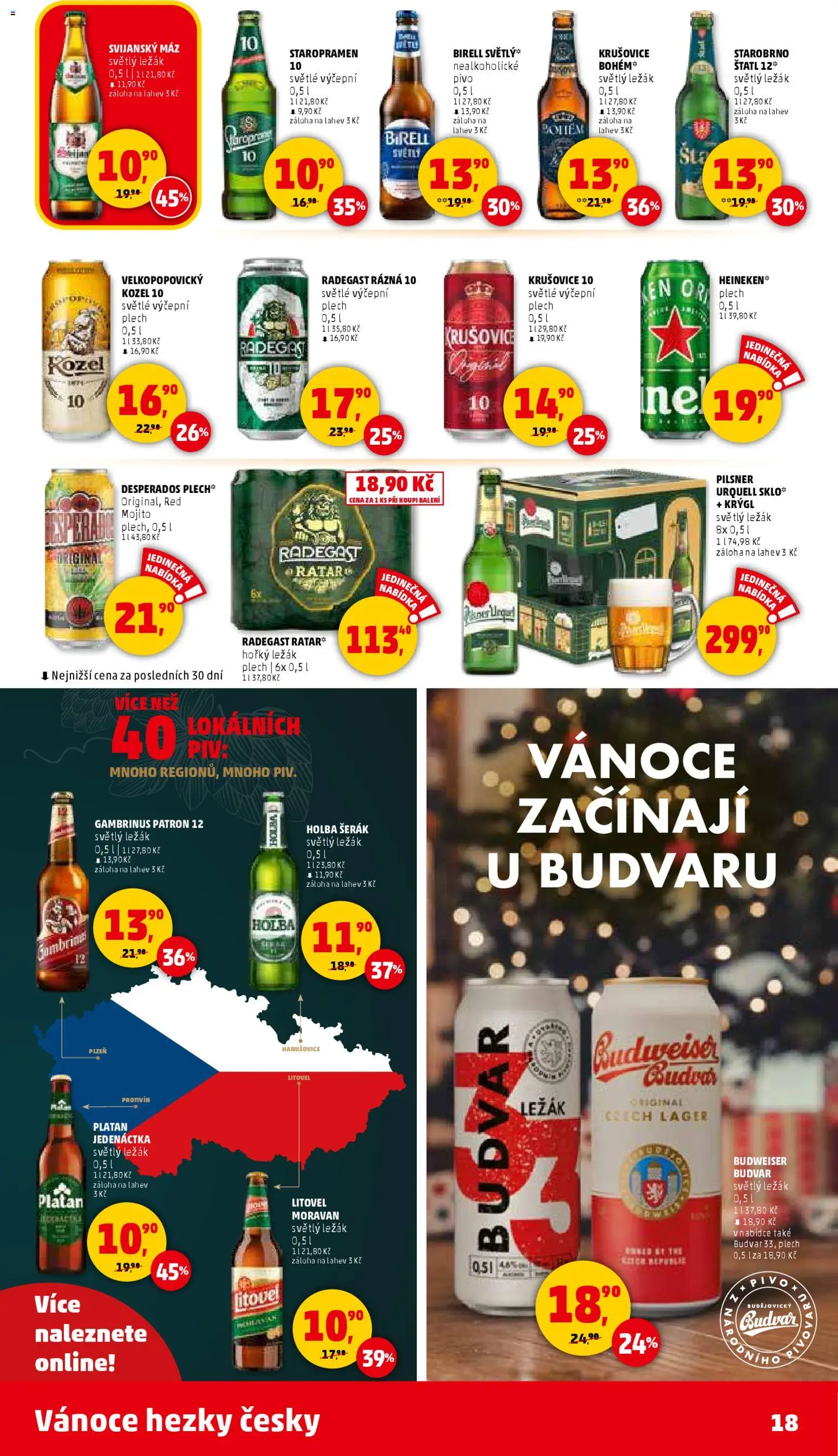 Penny Market leták - Čtvrtečník od 20.11.2025 | Strana: 18 | Produkty: Budvar, Kozel 10, Kozel, Radegast Rázna 10