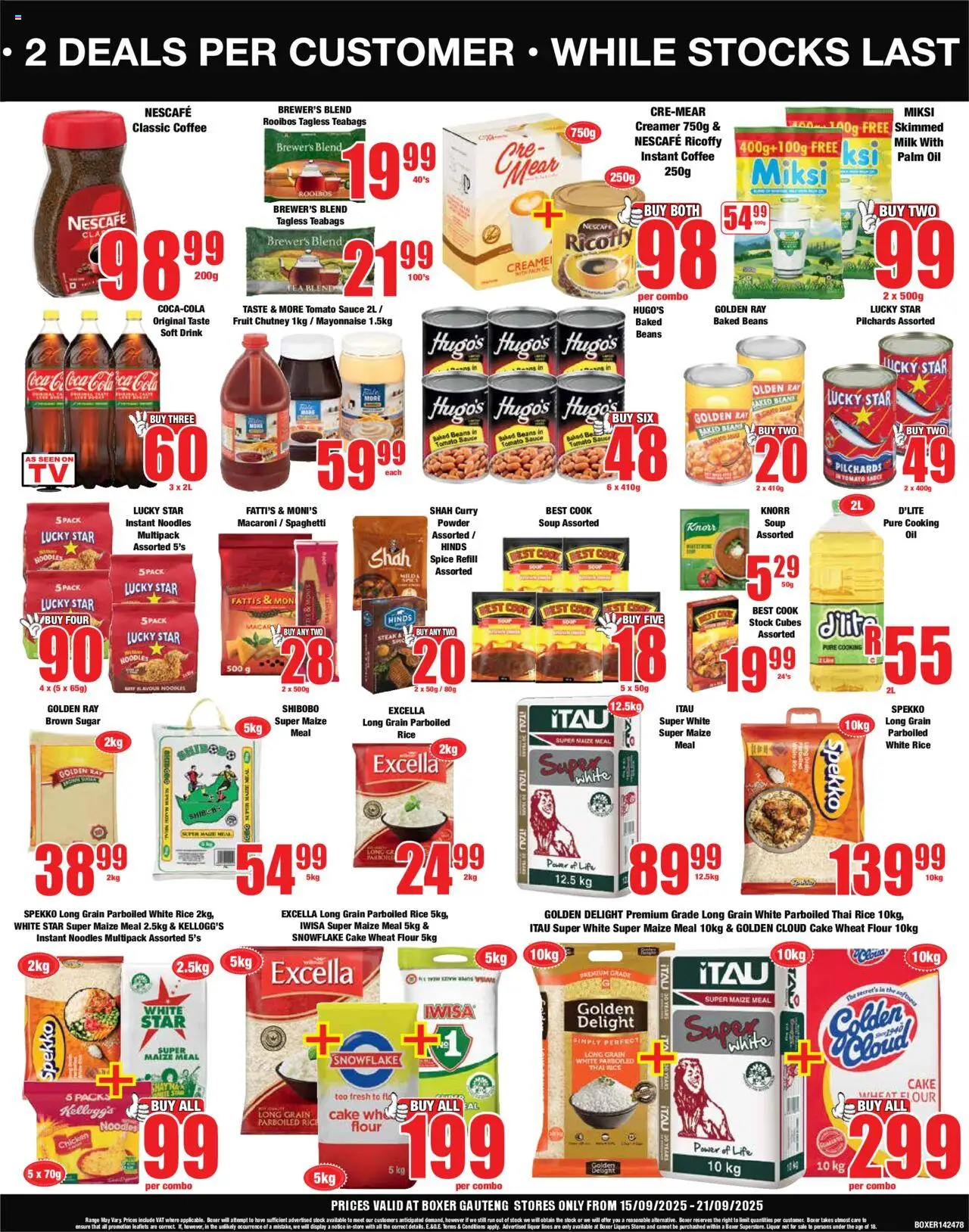 New Boxer catalogue – valid from 15.09.2025 | Page: 3 | Products: Baked beans, Steak, Stock, Sugar