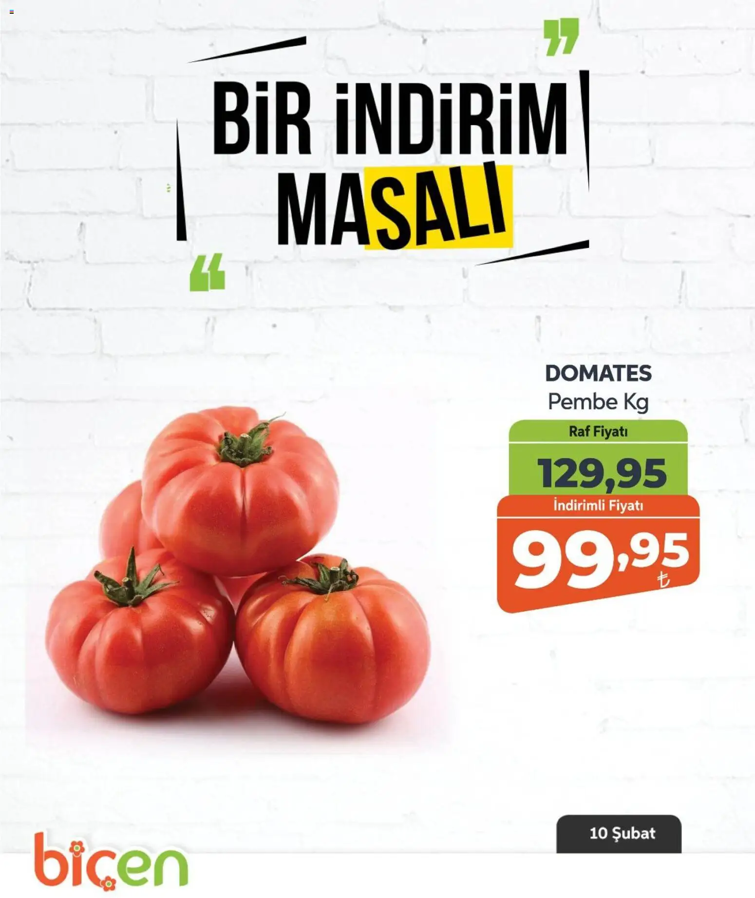 Biçen Market Bir İndirim MaSalı - sebze - 10.02.2026 tarihinden itibaren geçerlidir | Sayfa: 1