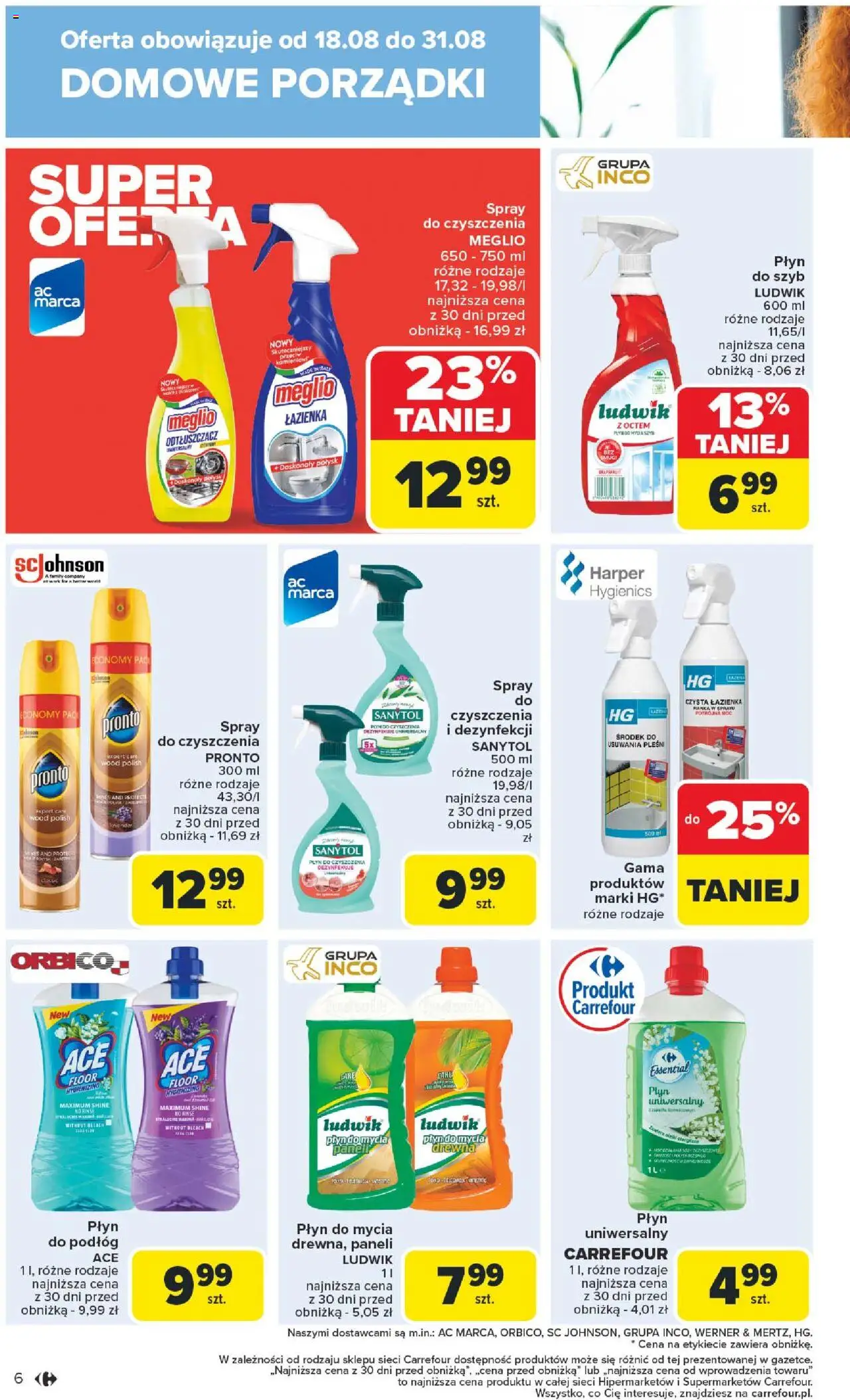 Carrefour Gazetka - Dobra okazja do sprzątania od 18.08.2025 | Strona: 6 | Produkty: Meglio