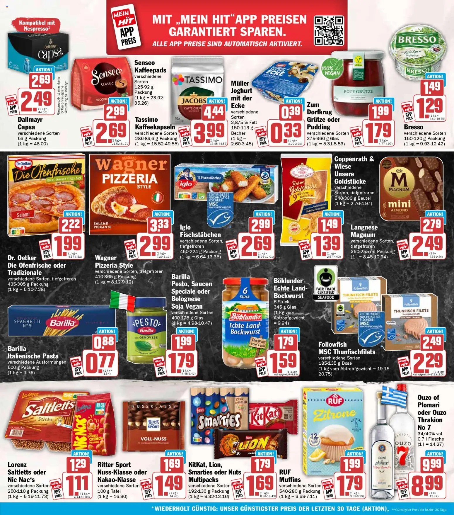 HIT Prospekt 	 – gültig ab 09.03.2026 | Seite: 18 | Produkte: Kaffeepads, Ouzo, Pudding, Pasta