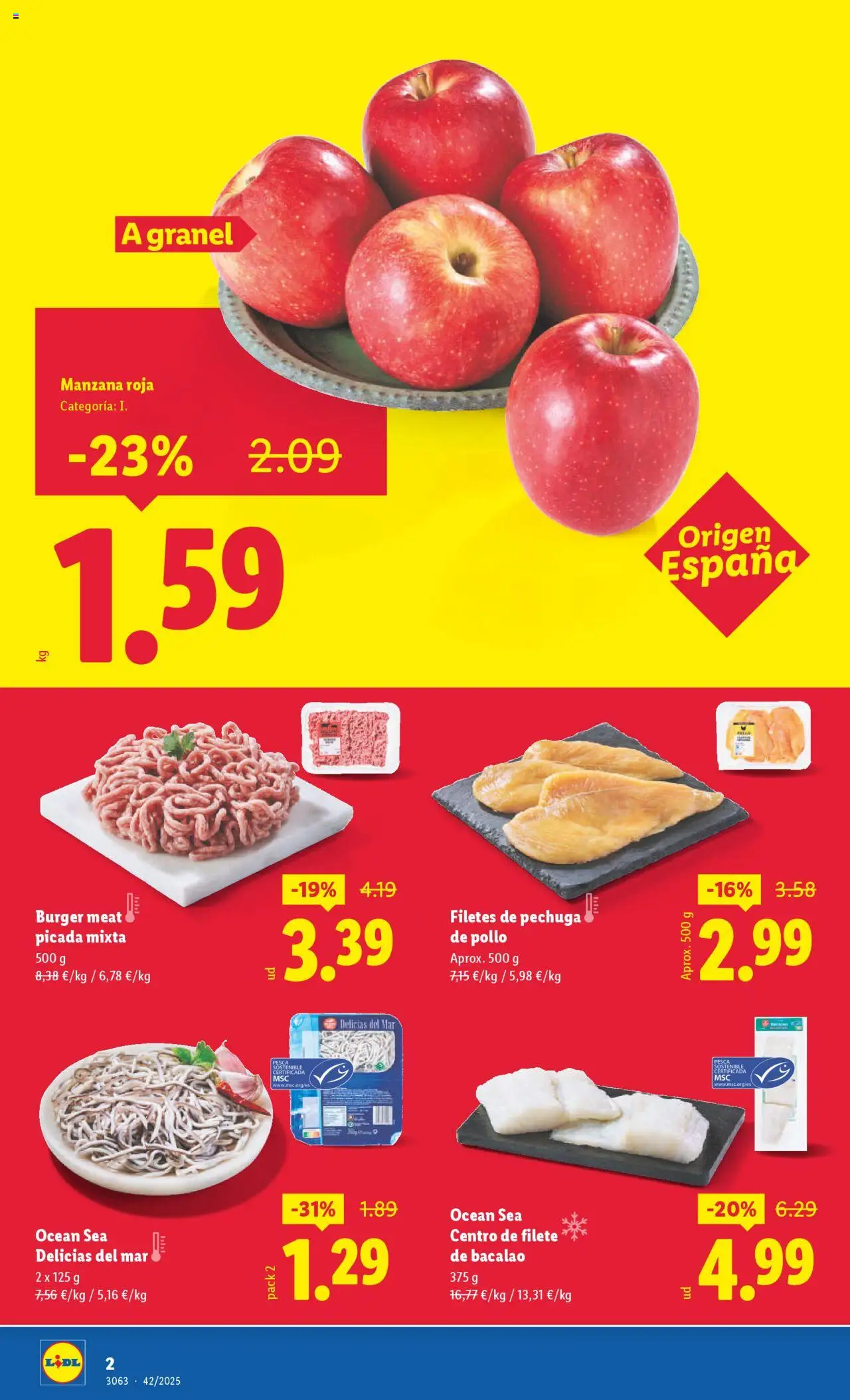 Lidl - Almassora │ válido desde el 13.10.2025 | Página: 2 | Productos: Δισκέτα, Manzana, Apple, Filete
