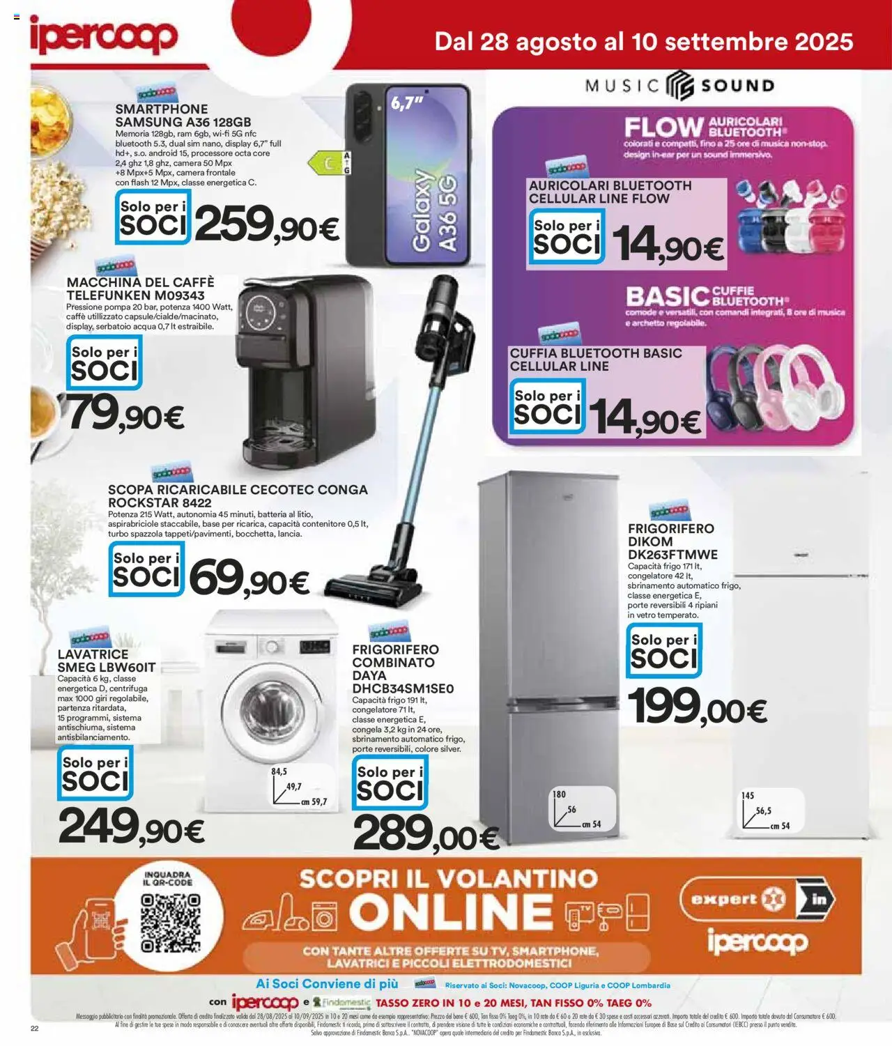 Volantino Ipercoop del 28.08.2025 | Pagina: 22 | Prodotti: Centrifuga, Smartphone, Scopa, Samsung