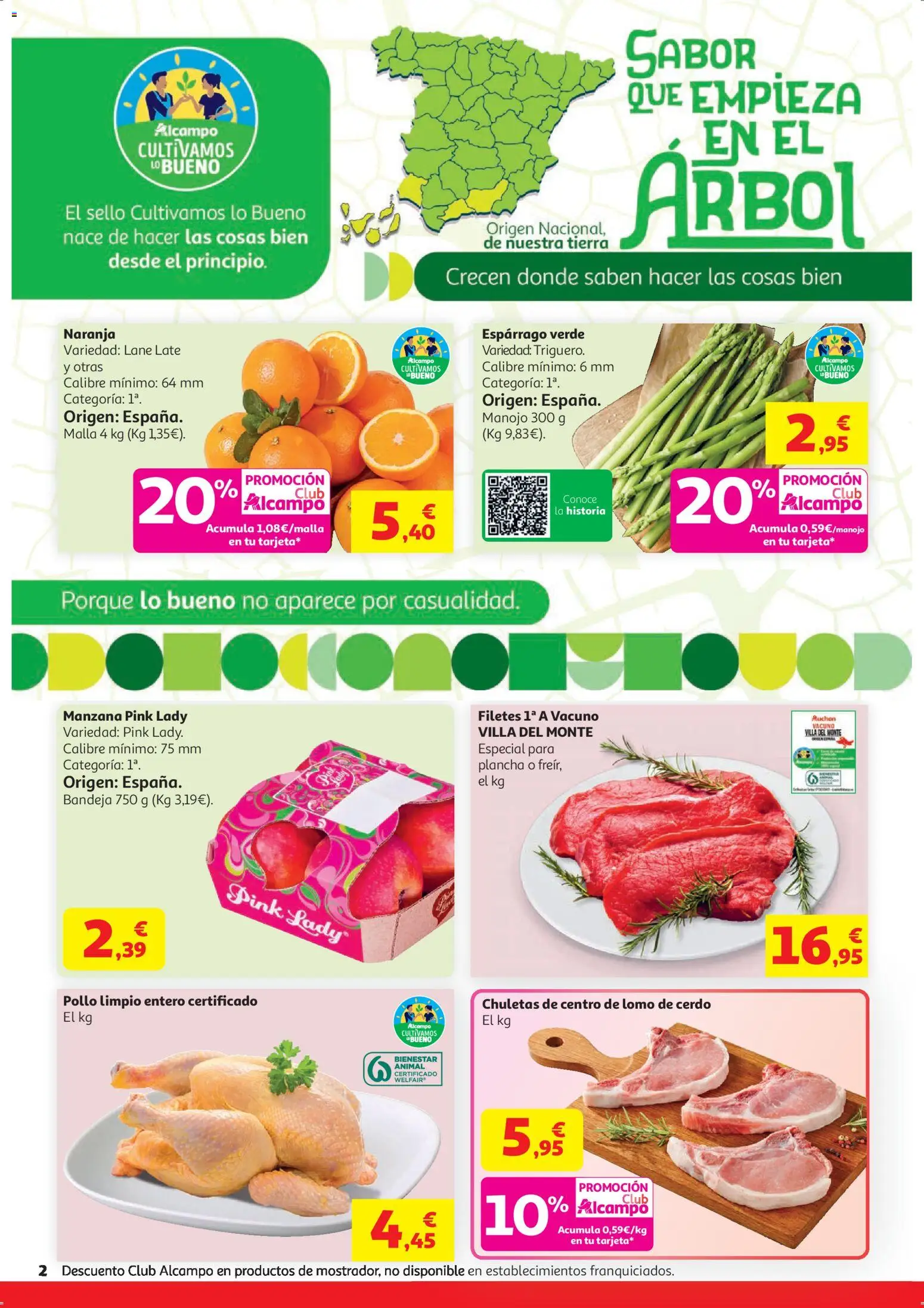 Alcampo Superstore Nacional │ válido desde el 21.04.2026 | Página: 2 | Productos: Cerdo, Manzana, Plancha, Bandeja