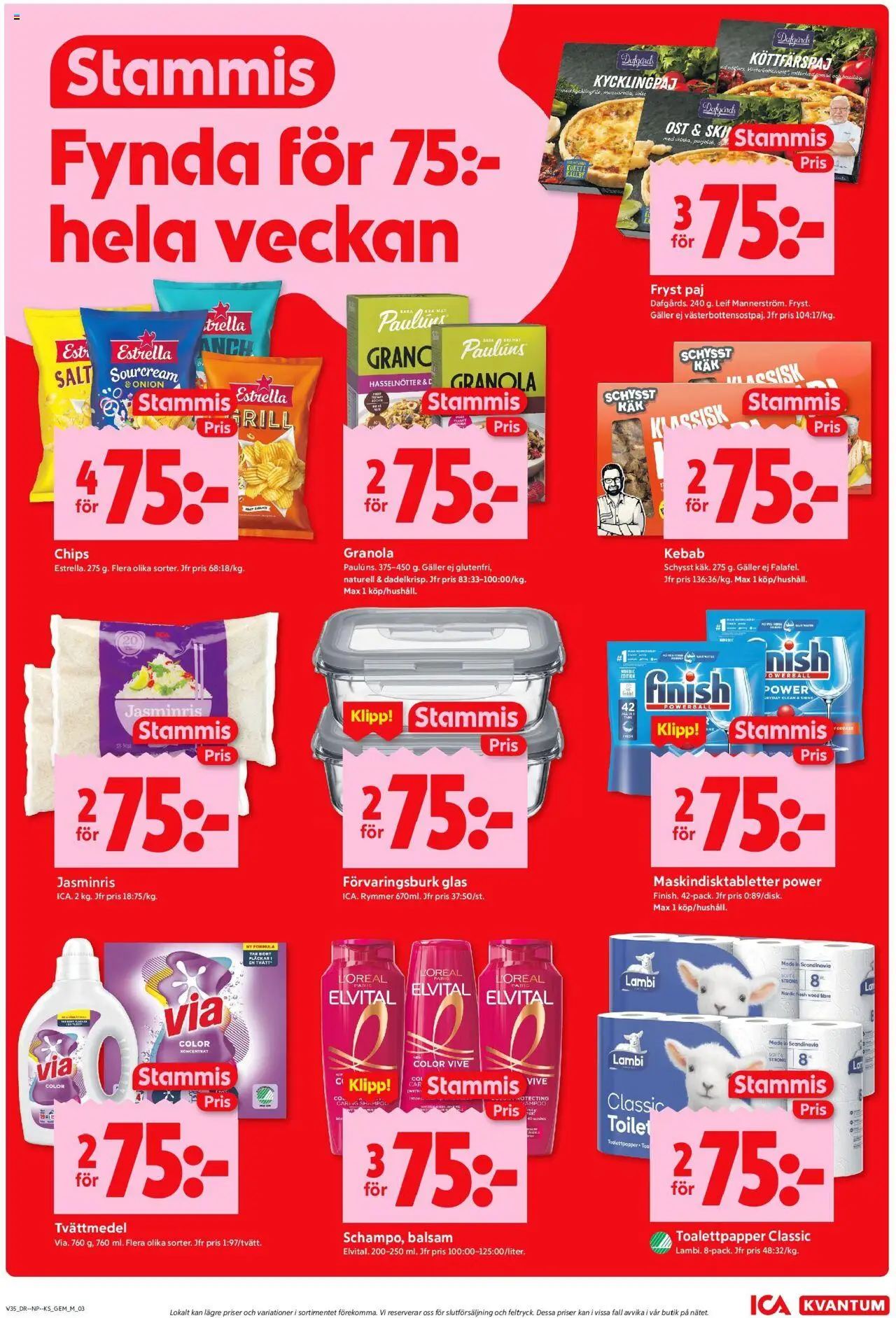 ICA Kvantum reklamblad aktuell från 25.08.2025 | Sida: 3 | Produkter: Balsam, Toalettpapper, Chips, Paj