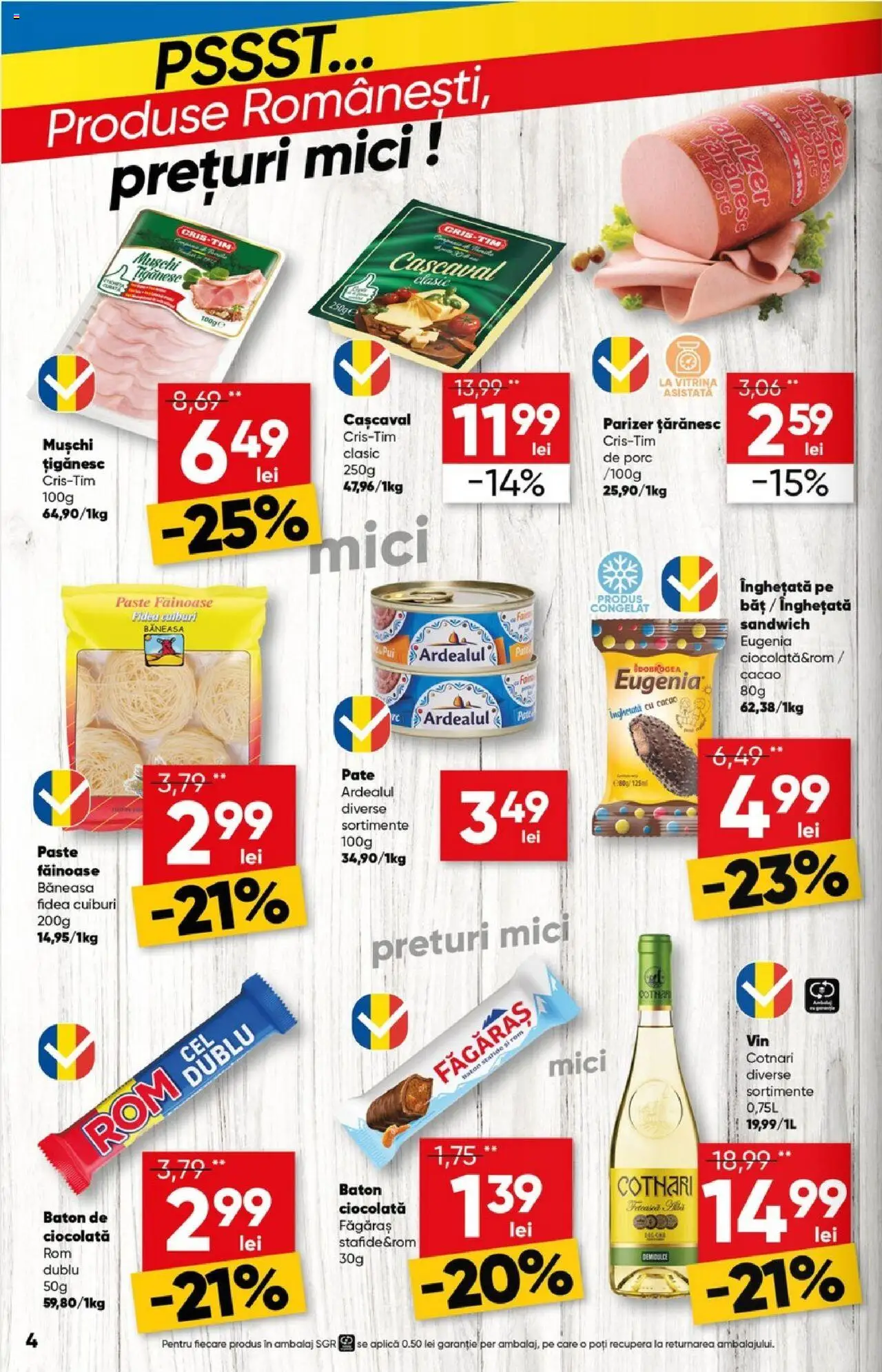 Catalog Profi Super – valabil de la 23.07.2025 | Pagină: 4 | Produse: Pate, Ciocolată, Paste, Înghețată