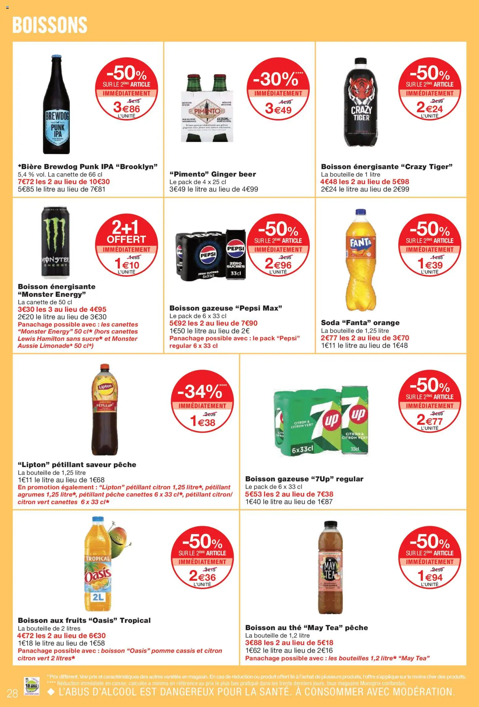 {H1} | Page: 28 | Produits: Cassis, Citron, Pêche, Pepsi Max
