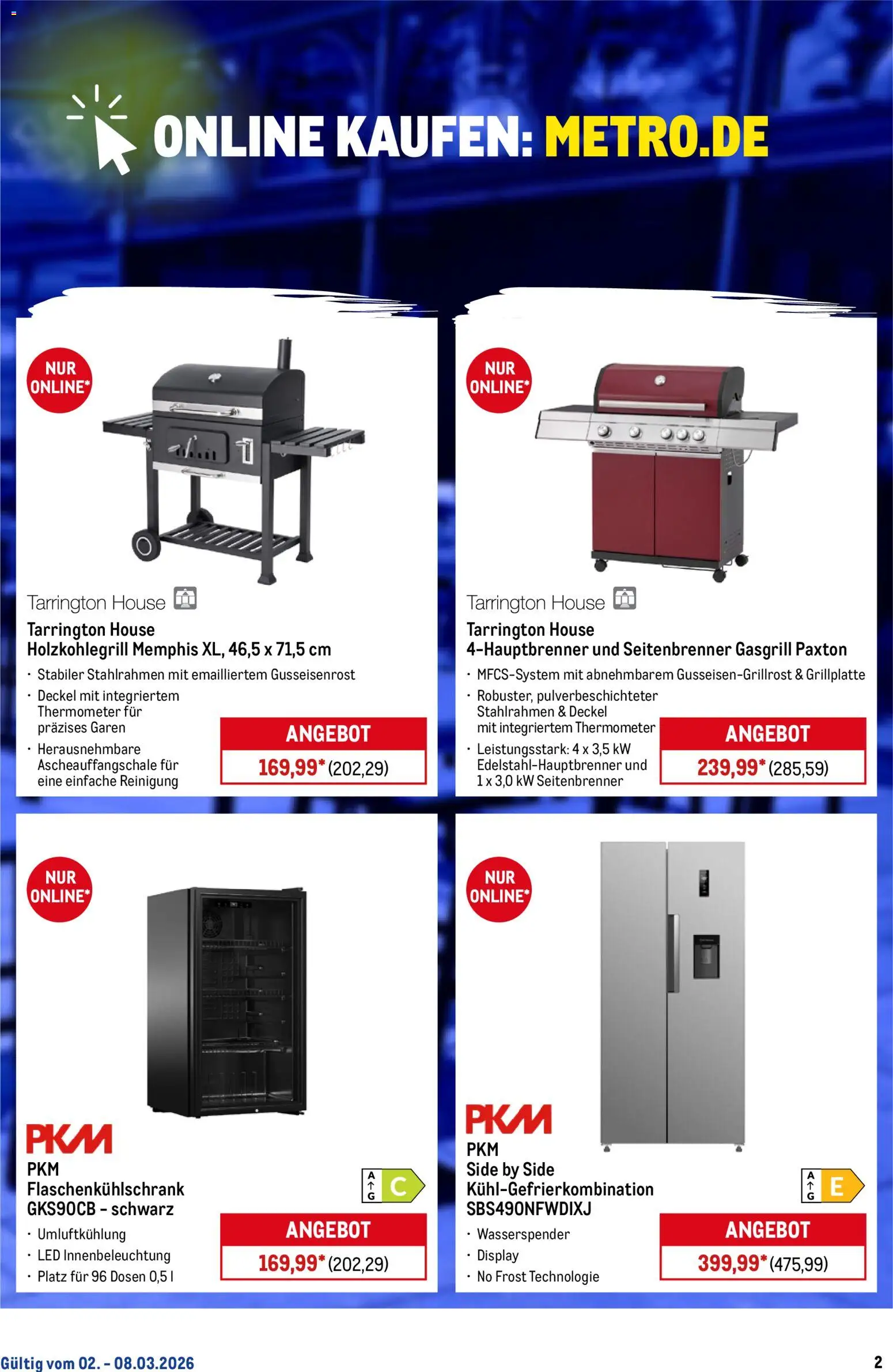 Metro Online: Wochen-Angebote – gültig ab 02.03.2026 | Seite: 2 | Produkte: Thermometer, Kühlgefrierkombination