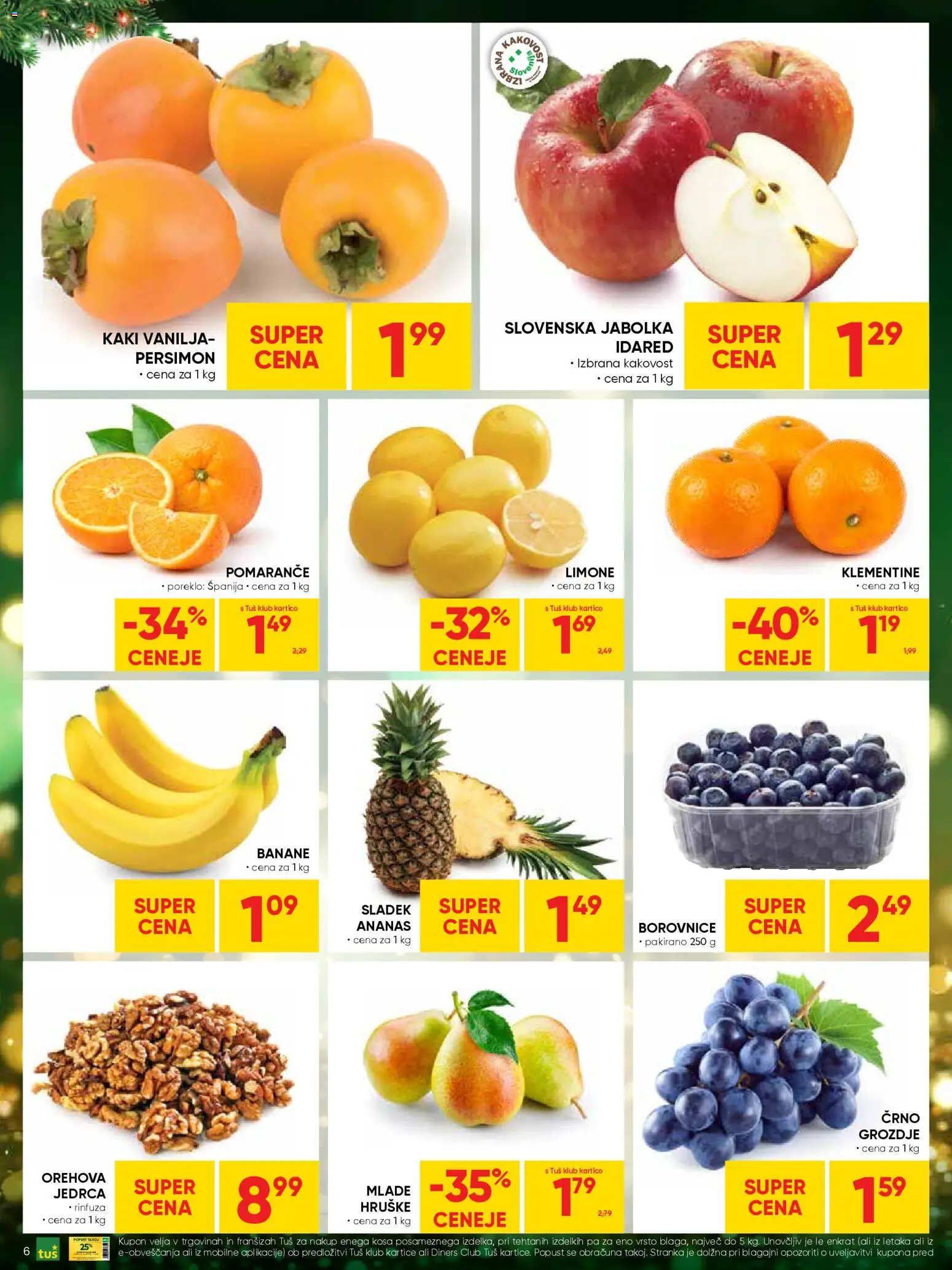 Novi Tuš katalog ponudbe – veljaven od 10.12.2025 | Stran: 6 | Izdelki: Jabolka, Banane, Borovnice, Hruške