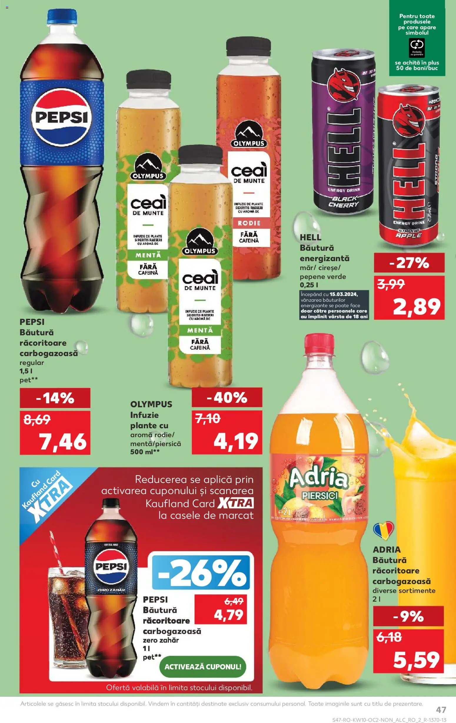 Noul catalog Kaufland – valabil de la 04.03.2026 | Pagină: 47 | Produse: Pepene Verde, Apple, Băutură energizantă, Zahăr
