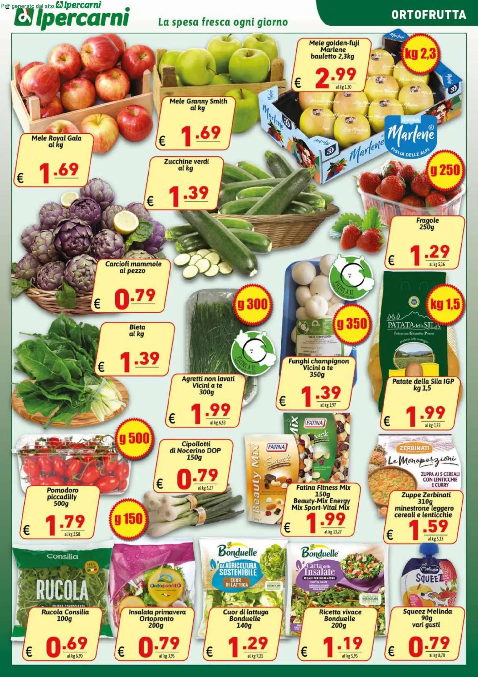 Volantino Ipercarni del 06.03.2026 | Pagina: 5 | Prodotti: Insalata, Funghi, Carciofi, Zucchine