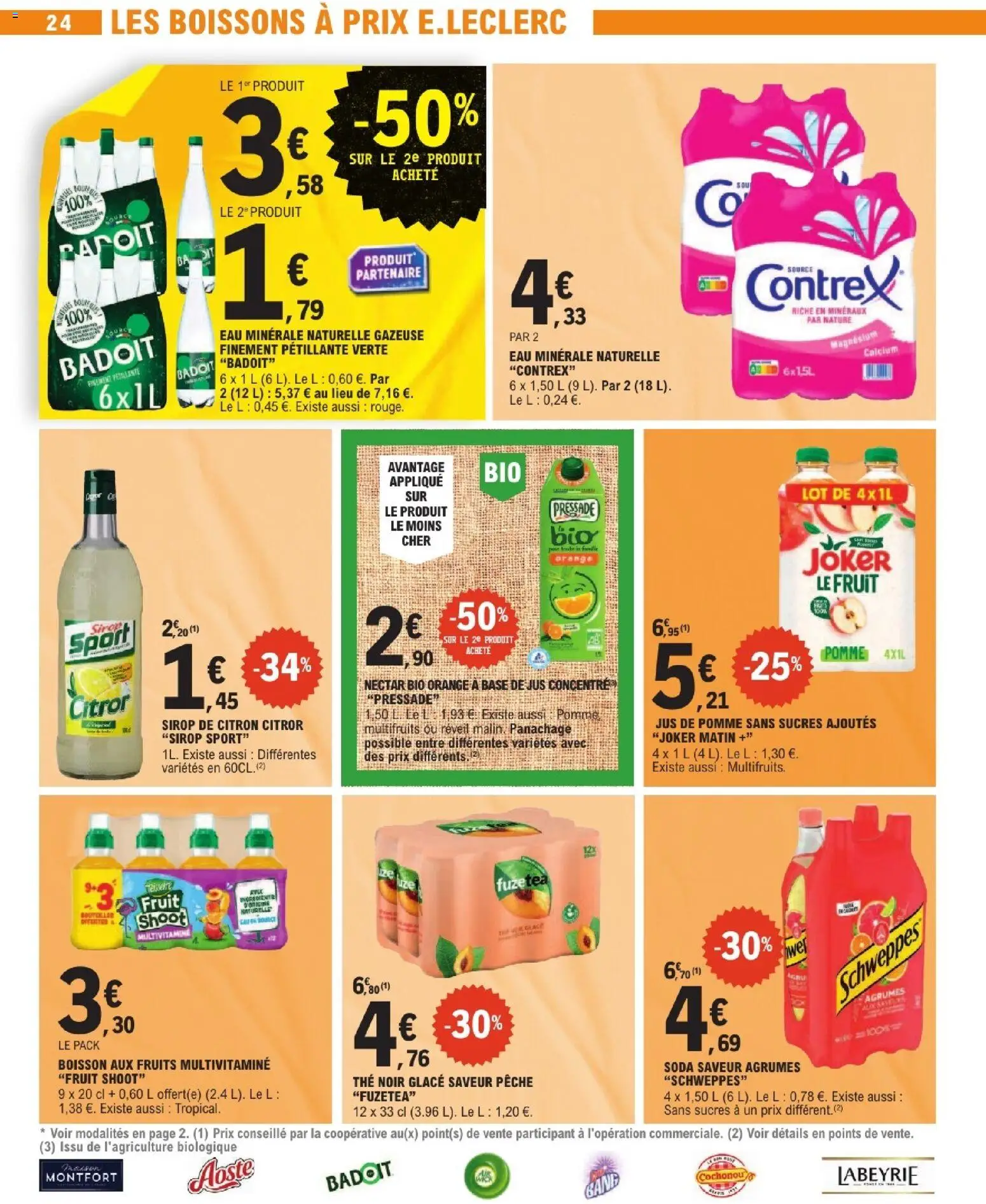 {H1} | Page: 24 | Produits: Citron, Pêche, Jus, Contrex