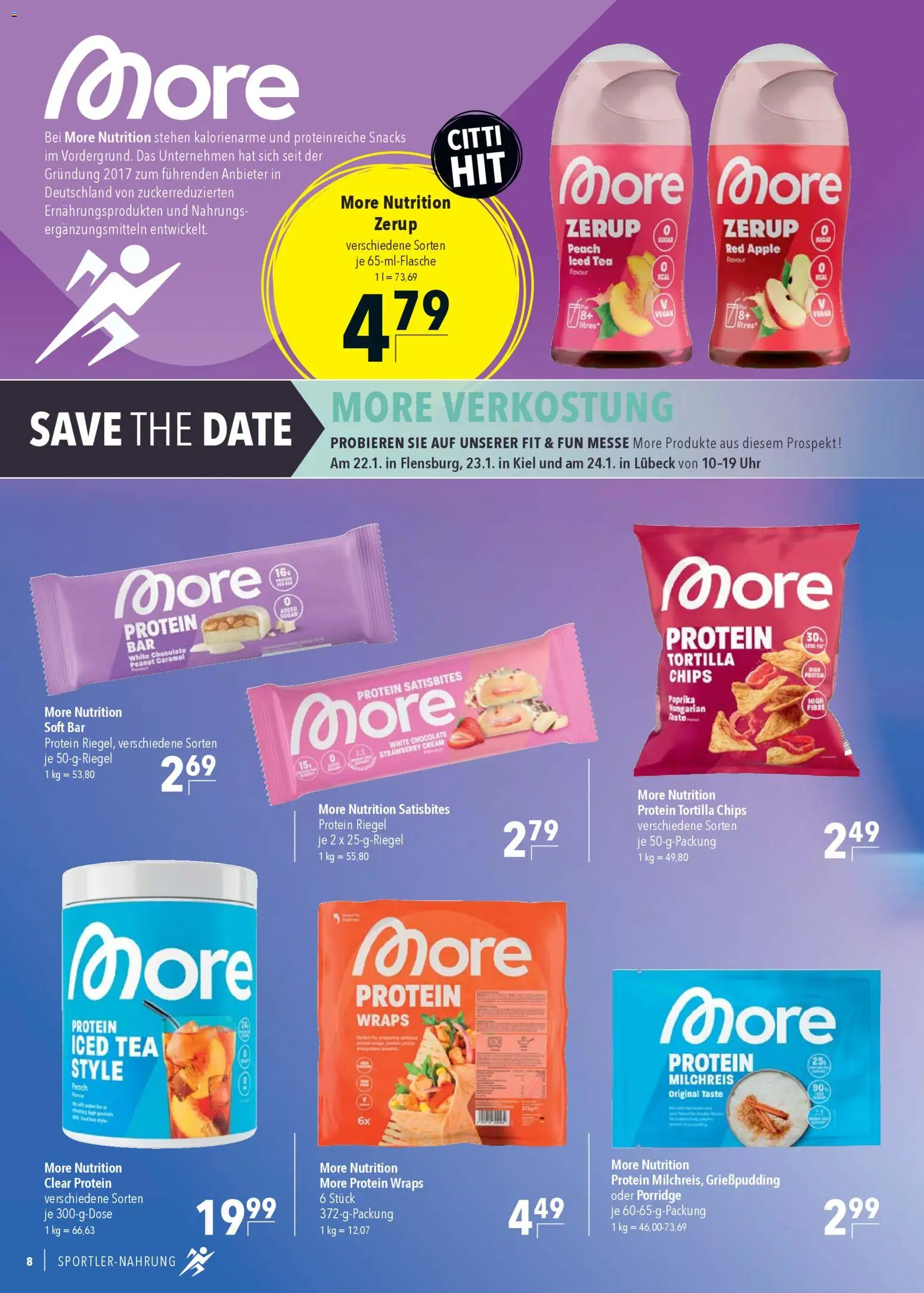 CITTI Markt Sportlernahrung – gültig ab 02.01.2026 | Seite: 8 | Produkte: Apple, Paprika, Chips, Uhr