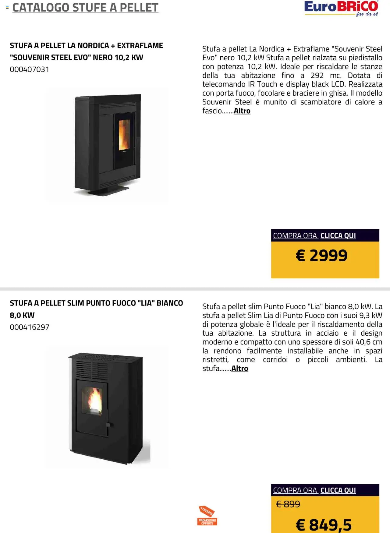 Volantino Eurobrico del 23.07.2025 | Pagina: 36 | Prodotti: Pellet, Telecomando, Stufa a pellet, Stufa