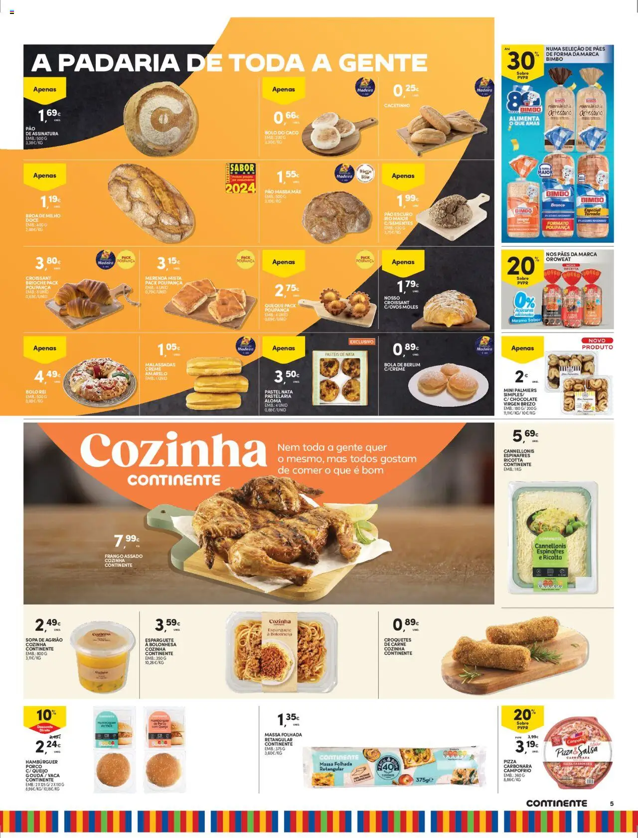 Continente - Madeira: Folheto Semanal │ válido de 14.10.2025 | Página: 5 | Produtos: Padaria, Bolo, Chocolate, Pizza