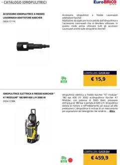 Anteprima del volantino Eurobrico Idropulitrici catalogo valido a partire dal 23.07.2025 | Pagina: 35 | Prodotti: Detergente, Acqua, Idropulitrice, Adattatore