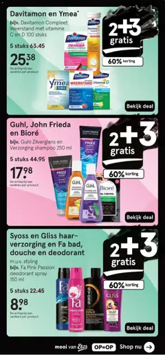 Syoss en Gliss haar- verzorging en Fa bad, douche en deodorant, m.u.v. styling bijv. Fa Pink Passion deodorant spray 150 ml - Voorbeeld van een folder van Etos, geldig van 24.11.2025 | Pagina: 7
