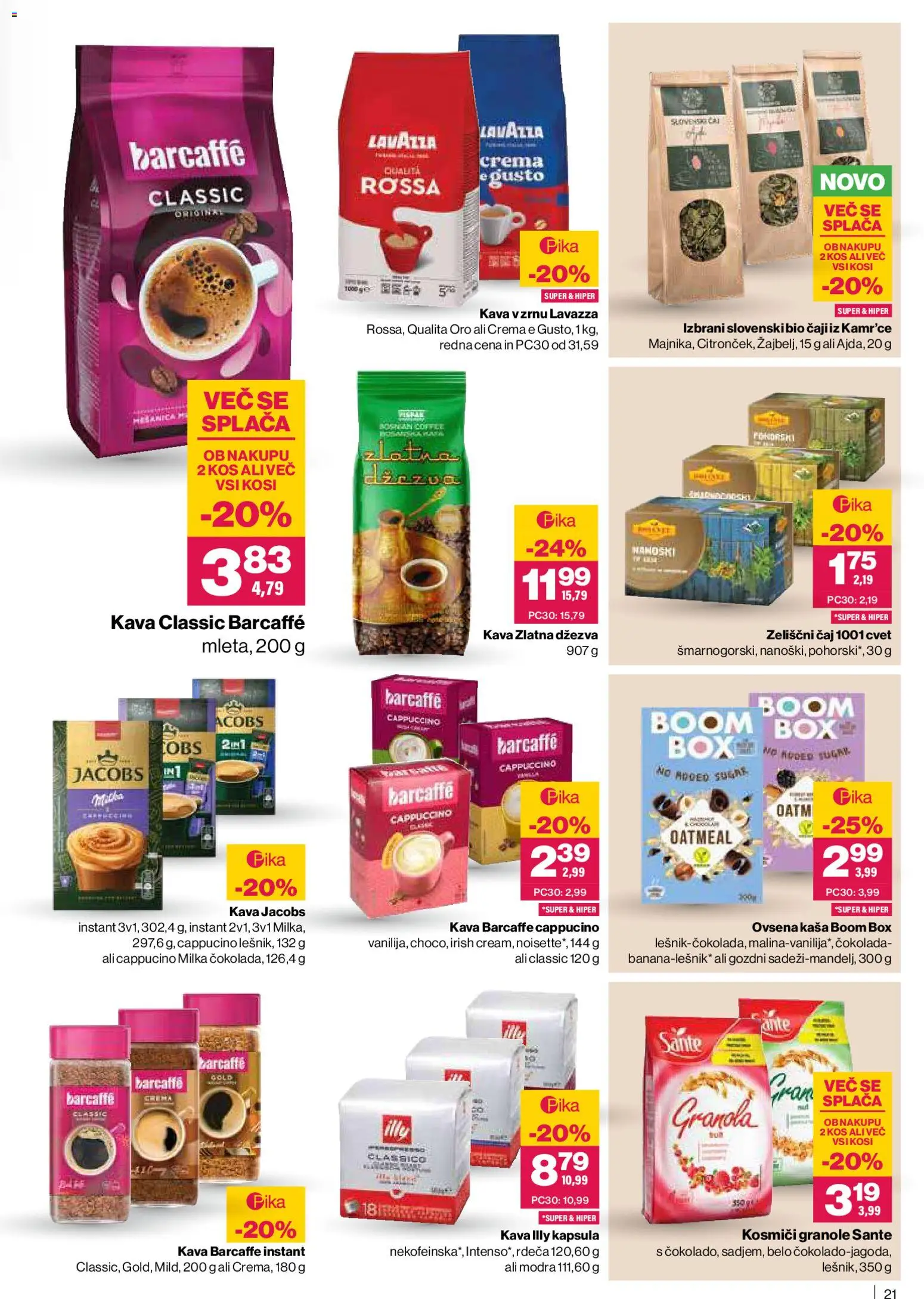 Novi Mercator katalog ponudbe – veljaven od 23.10.2025 | Stran: 21 | Izdelki: Tijera de poda, Kos, Cokolada, Caj