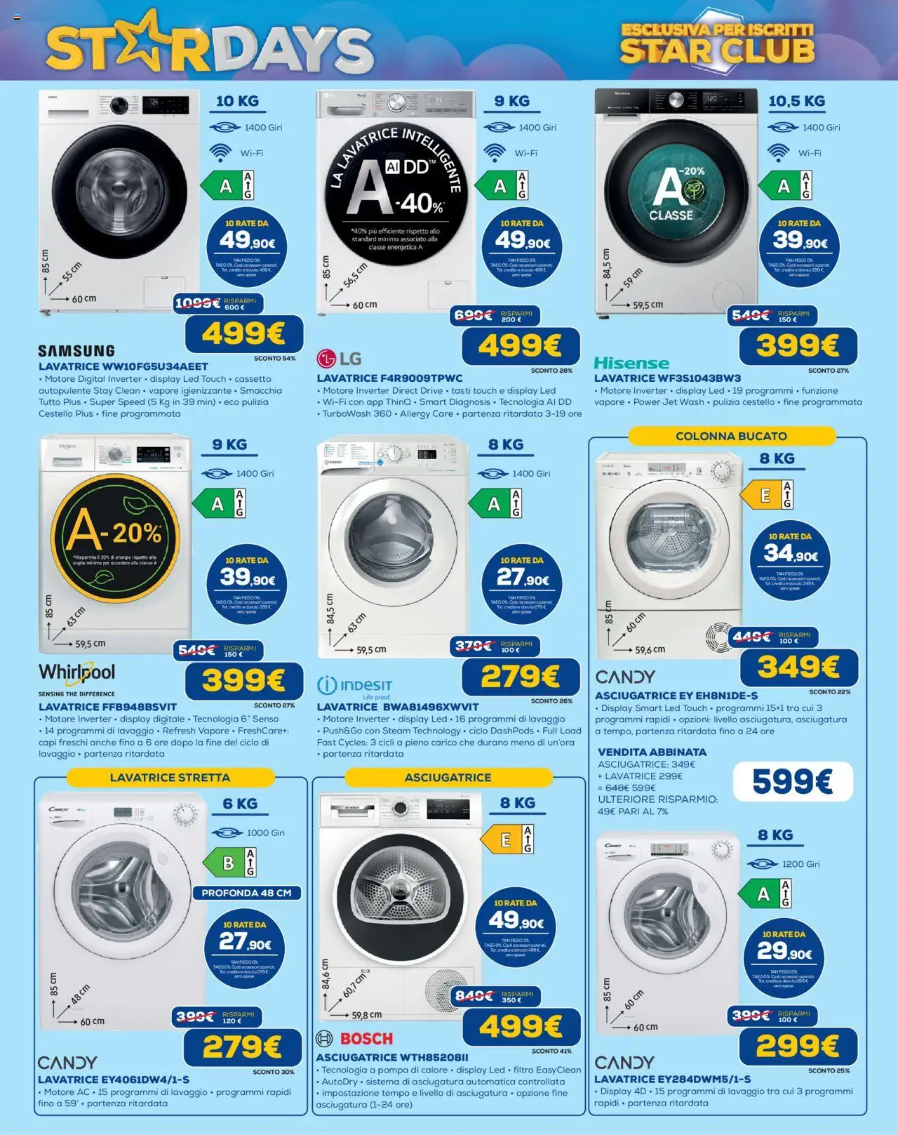 Volantino Euronics del 09.10.2025 | Pagina: 2 | Prodotti: Lavatrice, Asciugatrice, The, Samsung