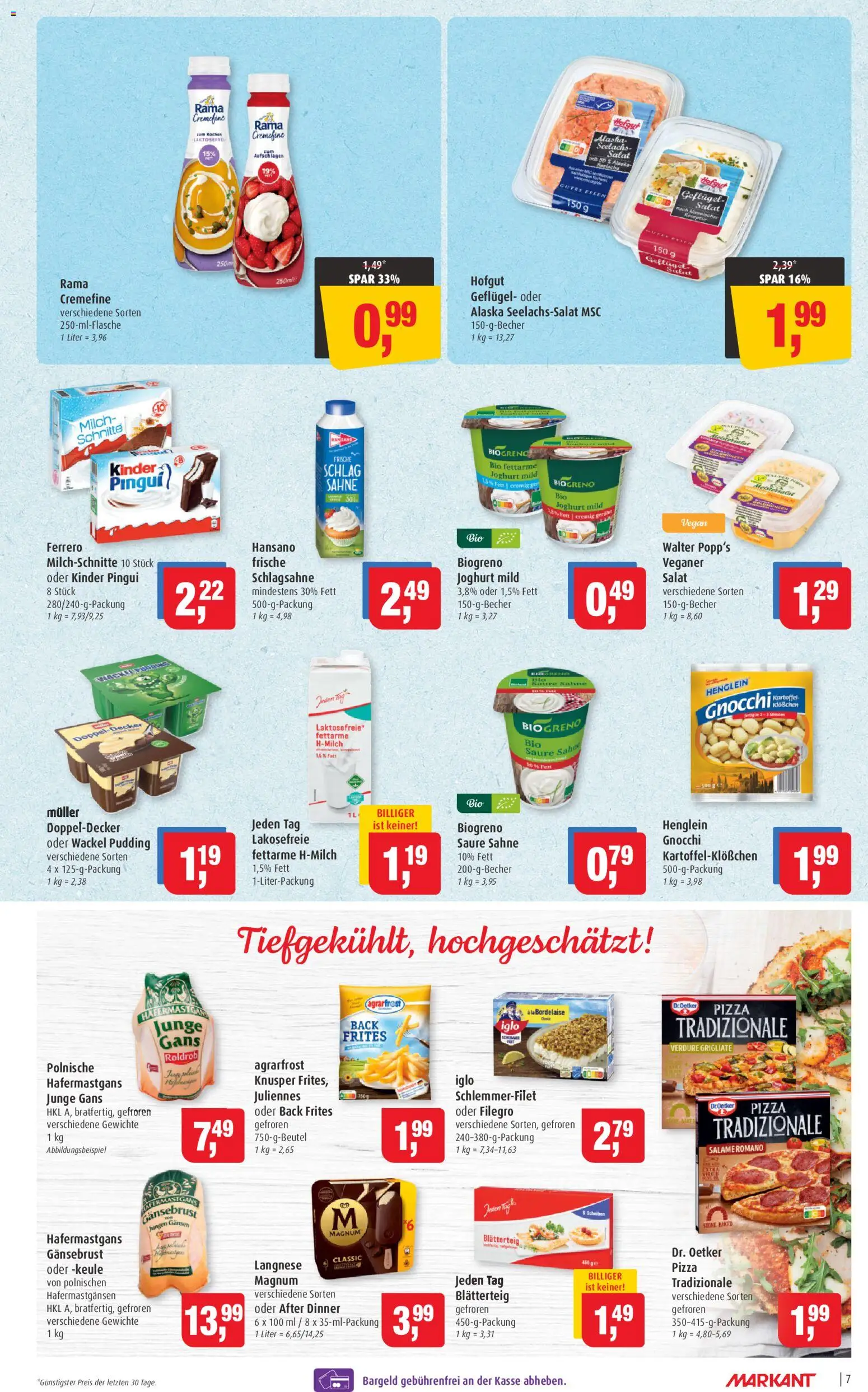 Markant Prospekt 	 – gültig ab 10.11.2025 | Seite: 7 | Produkte: Langnese, Joghurt, Pudding, Salat