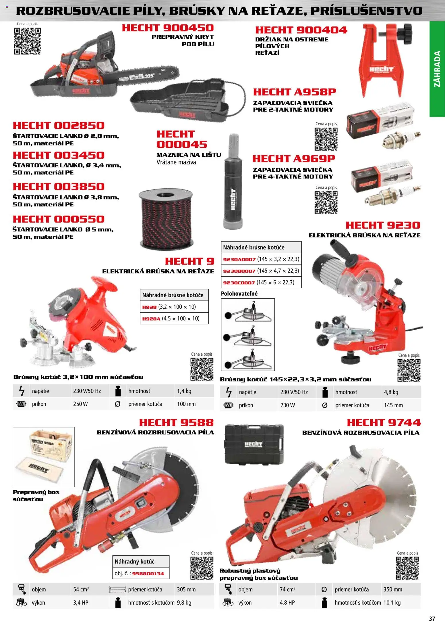 Nové Hecht akcie – leták je platný od 30.10.2025 | Strana: 37 | Produkty: Píla, Brúska na reťaze