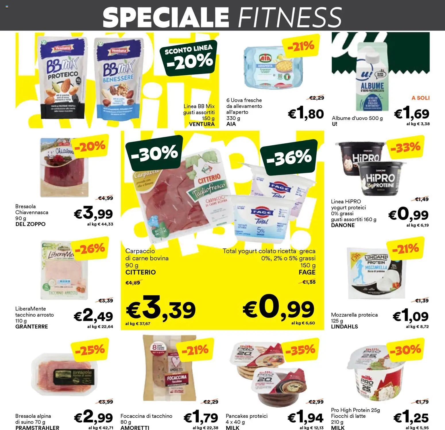 Volantino Unes del 12.01.2026 | Pagina: 10 | Prodotti: Yogurt, Bresaola, Suino, Tacchino