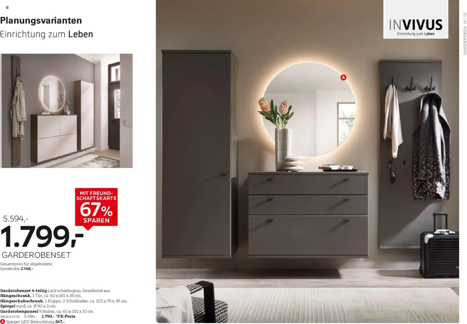 XXXL Lutz Invivus Spezial – gültig ab 01.03.2026 | Seite: 14 | Produkte: Spiegel, Garderobenset