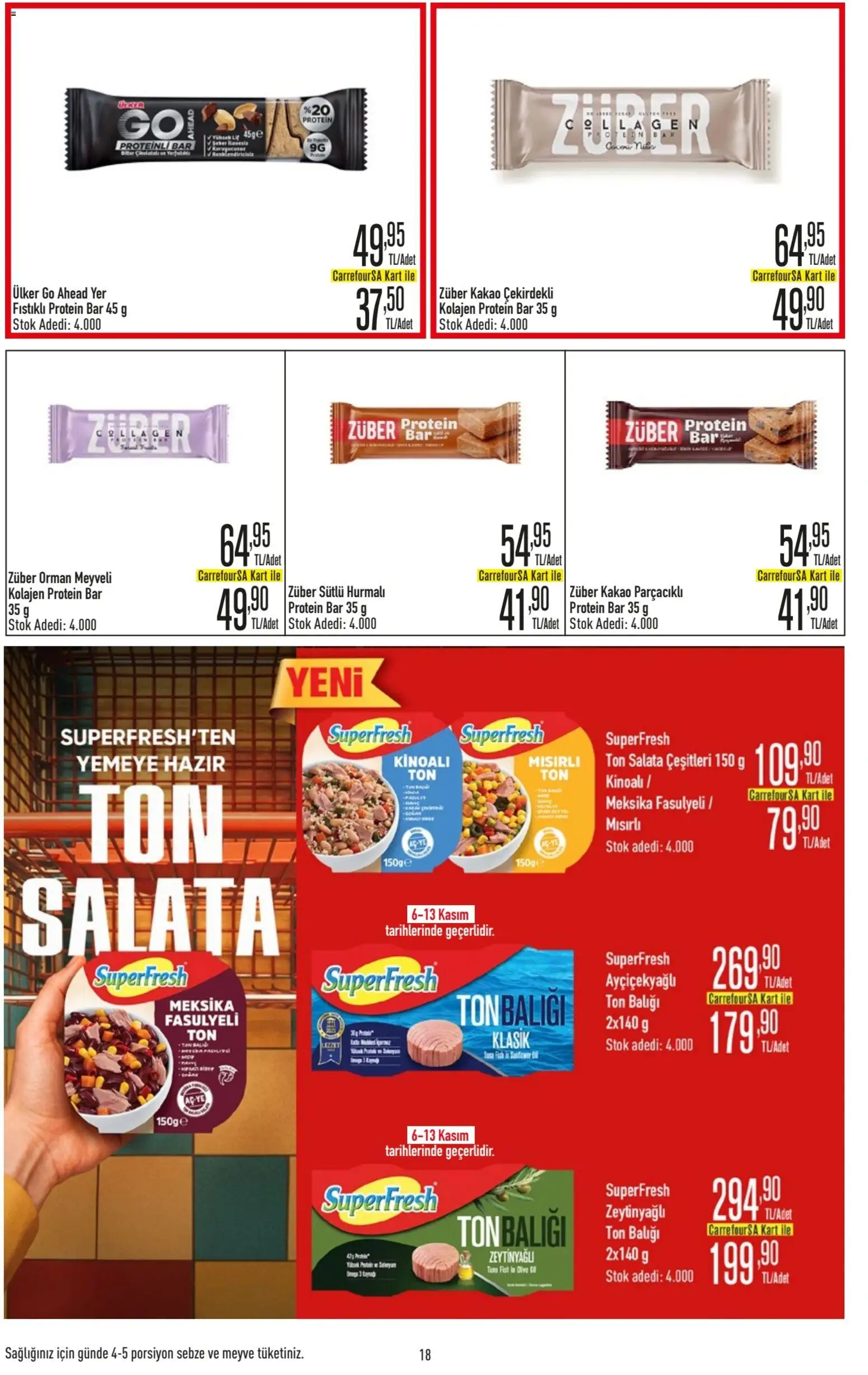 CarrefourSA Katalog - 06.11.2025 tarihinden itibaren geçerlidir | Sayfa: 18 | Ürünler: Salata, Sebze, Meyve, Ton balığı