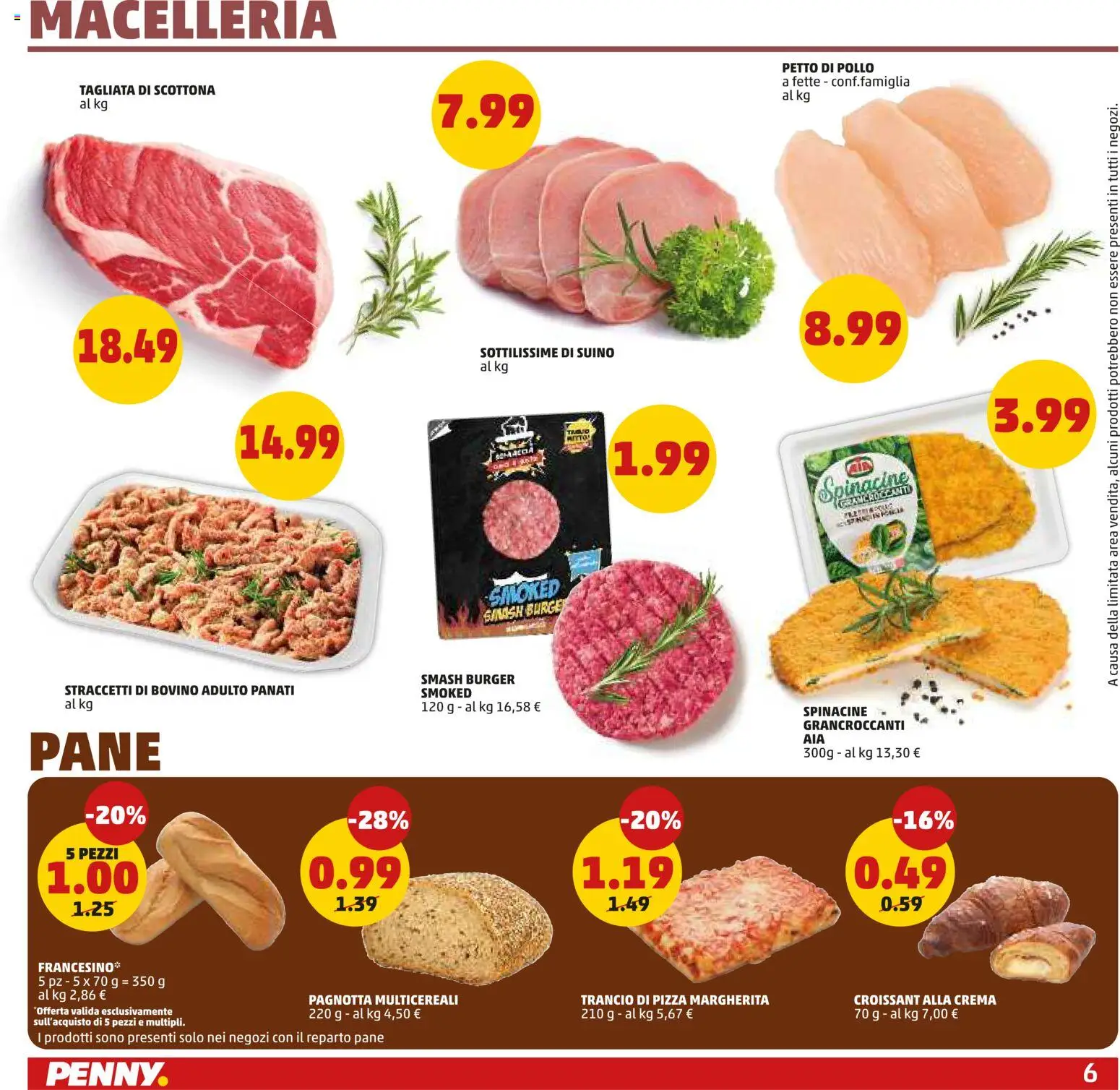 Volantino PENNY del 09.04.2026 | Pagina: 6 | Prodotti: Bovino, Petto di Pollo, Crema, Suino