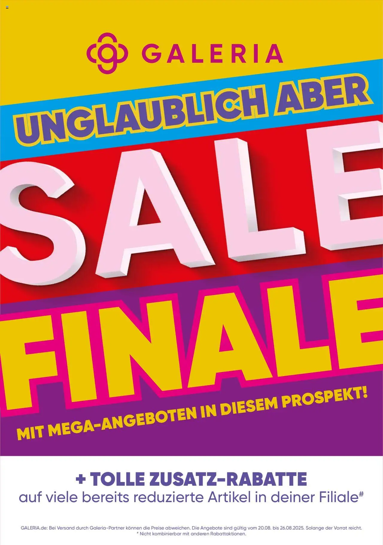 Galeria Karstadt Kaufhof Prospekt 	 - gültig ab dem 20.08.2025 | Seite: 1