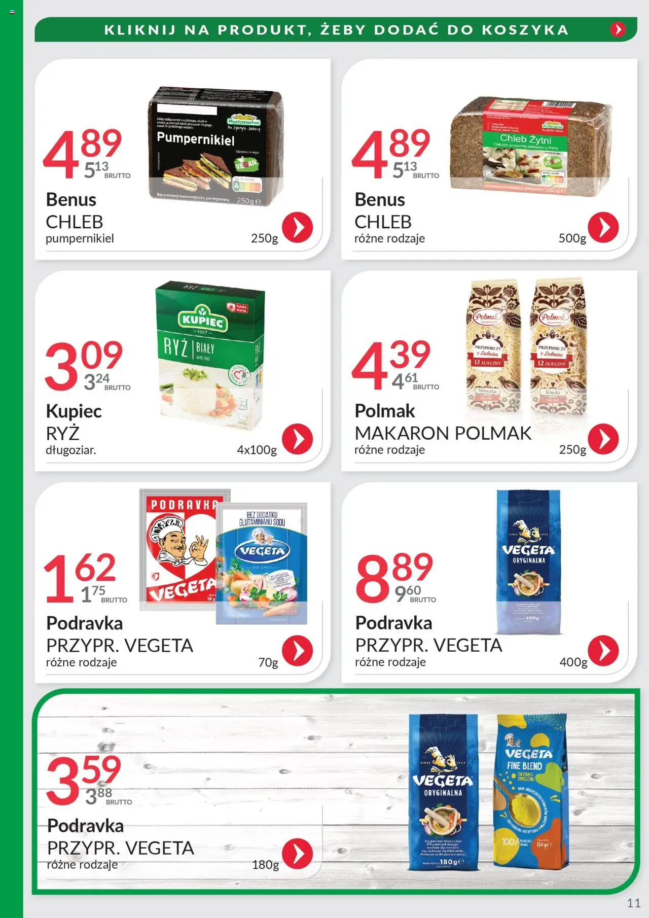 Eurocash Gazetka - Oferta Południe od 31.08.2025 | Strona: 11 | Produkty: Pumpernikiel, USB, Chleb żytni, Ryż