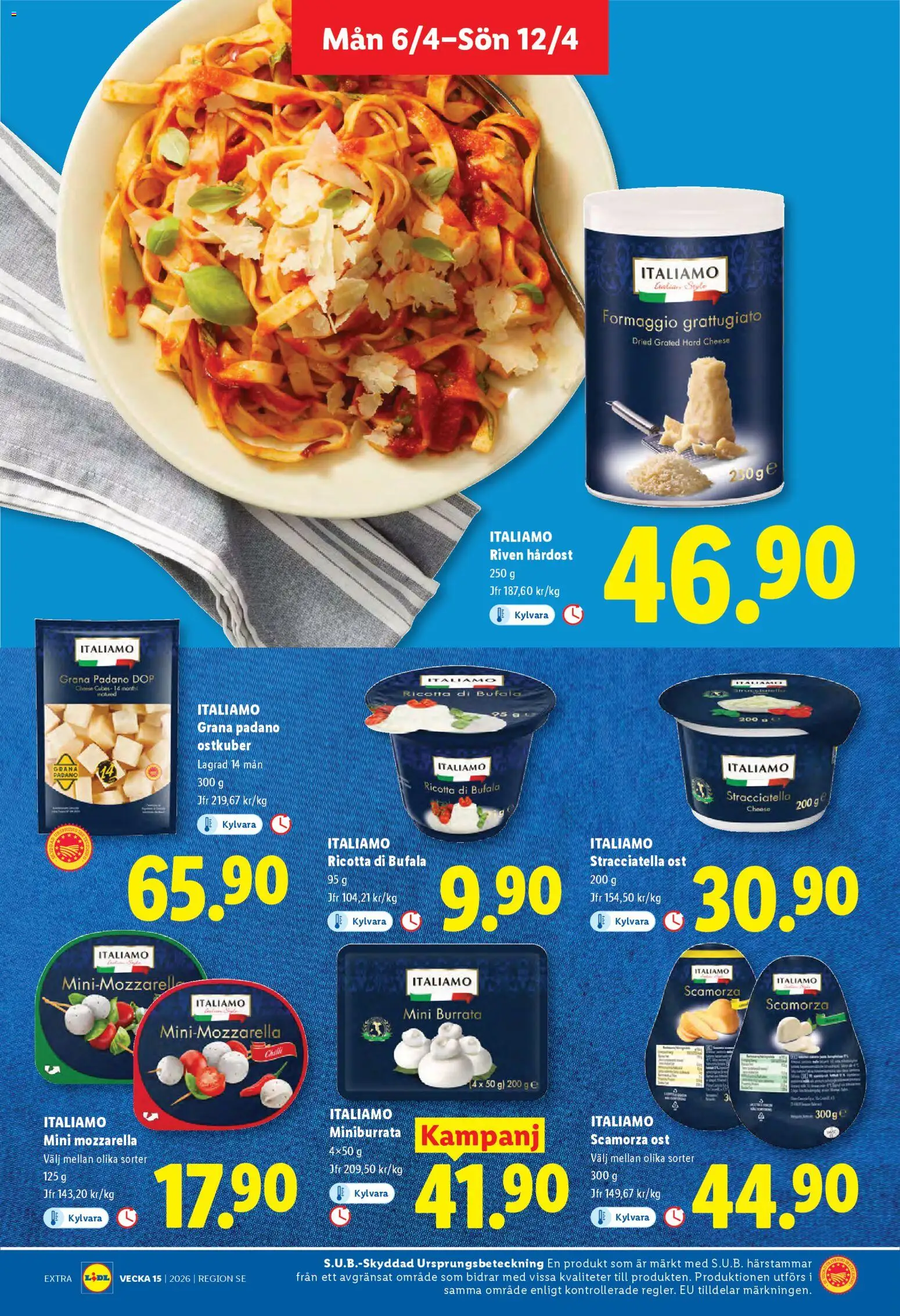 Lidl reklamblad aktuell från 06.04.2026 | Sida: 12 | Produkter: Burrata, Ost
