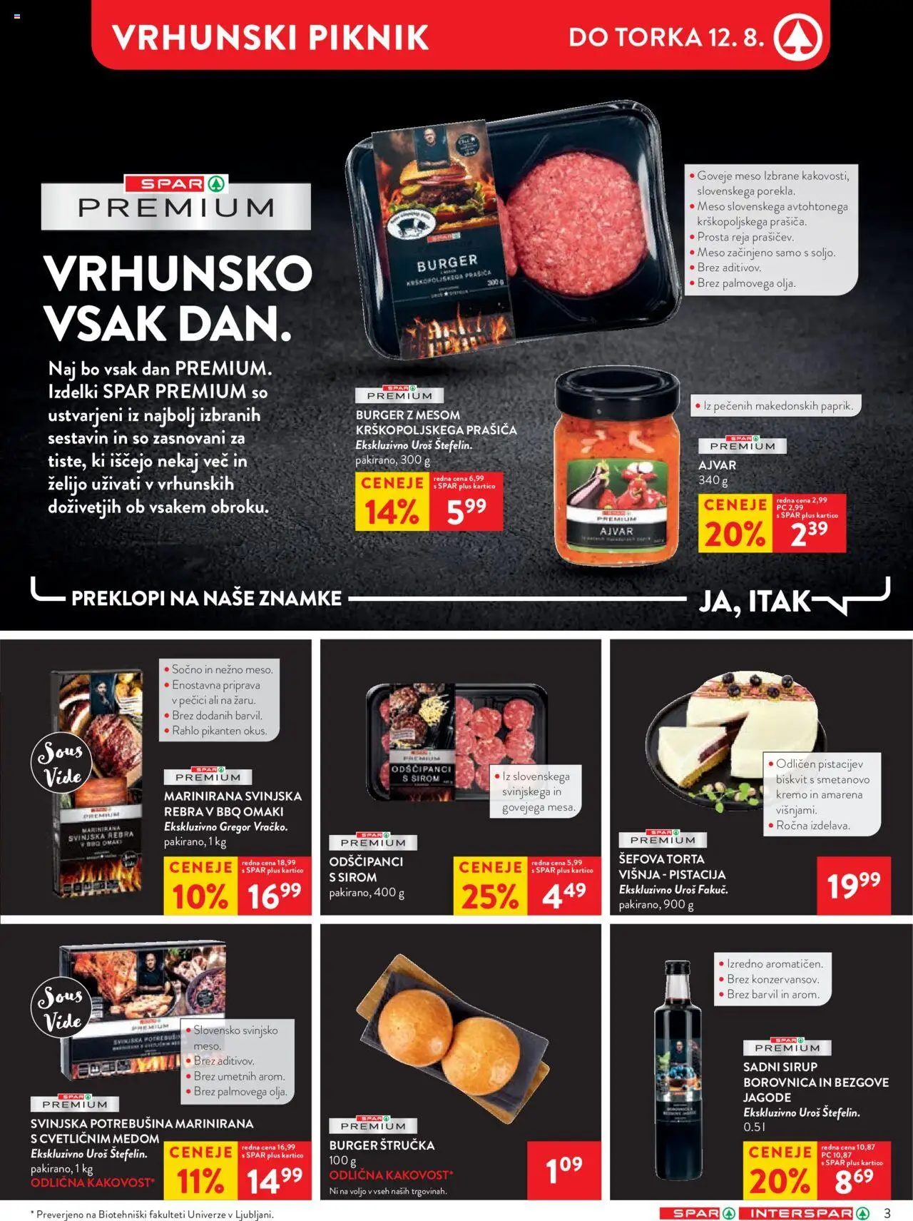 Spar katalog 32/25 │ velja od 06.08.2025 | Stran: 3 | Izdelki: Štručka, Sirup, Goveje meso, Jagode