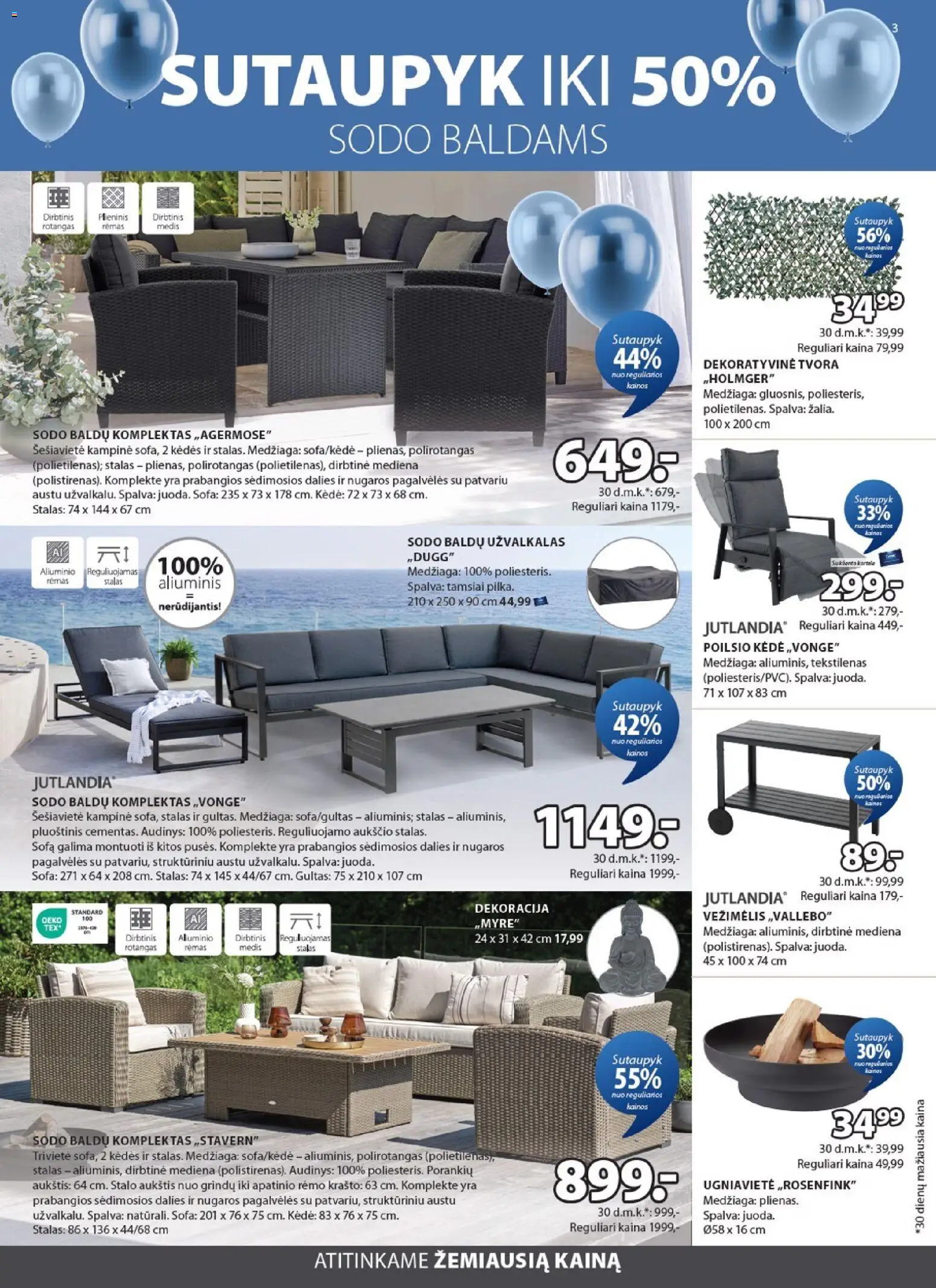 JYSK akcijos nuo 31.03.2026 | Puslapis: 3 | Prekių: Gultas, Stalas, Kėdė, Užvalkalas