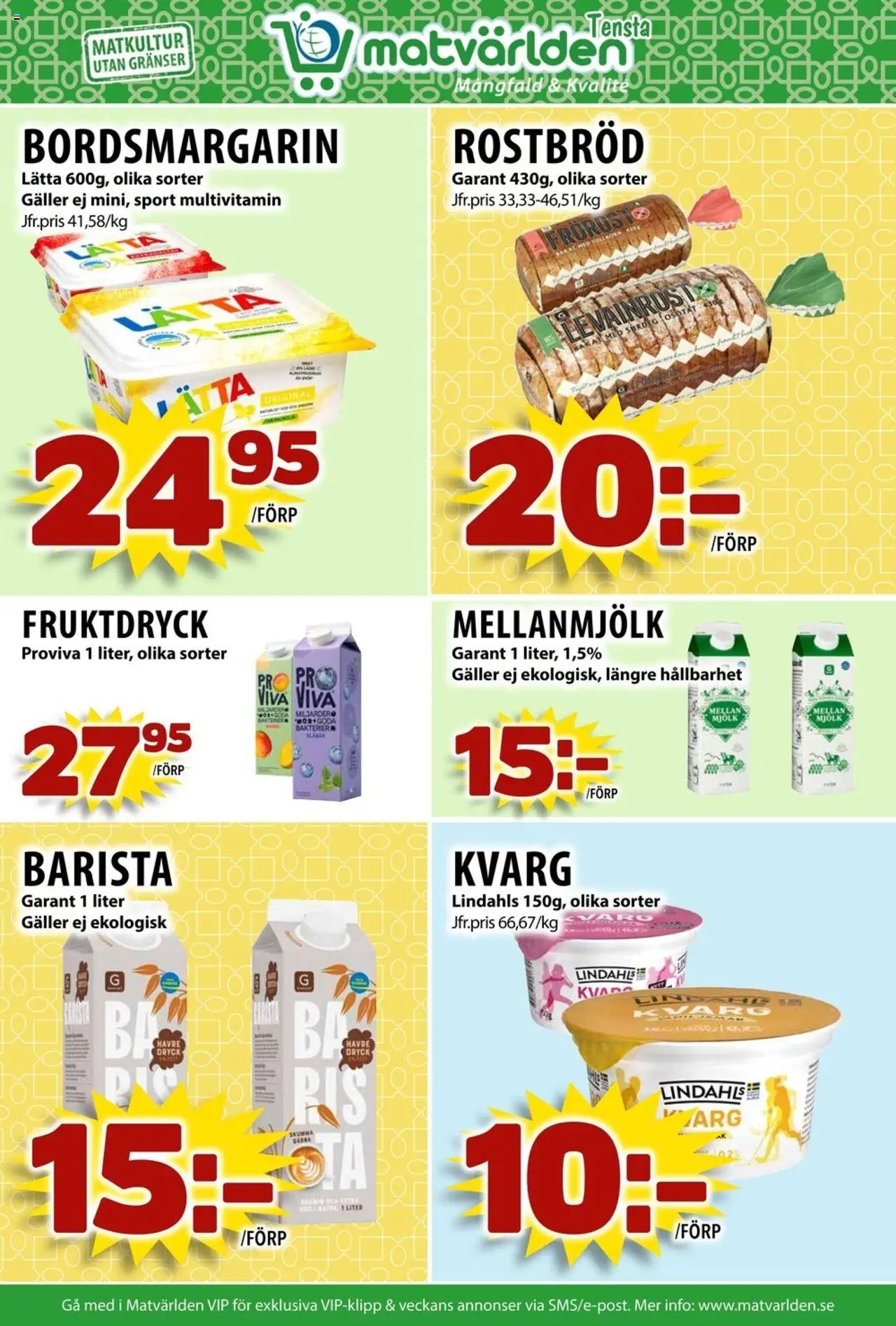 Matvärlden reklamblad aktuell från 25.08.2025 | Sida: 5 | Produkter: Rostbröd, Galler, Mjölk, Kvarg