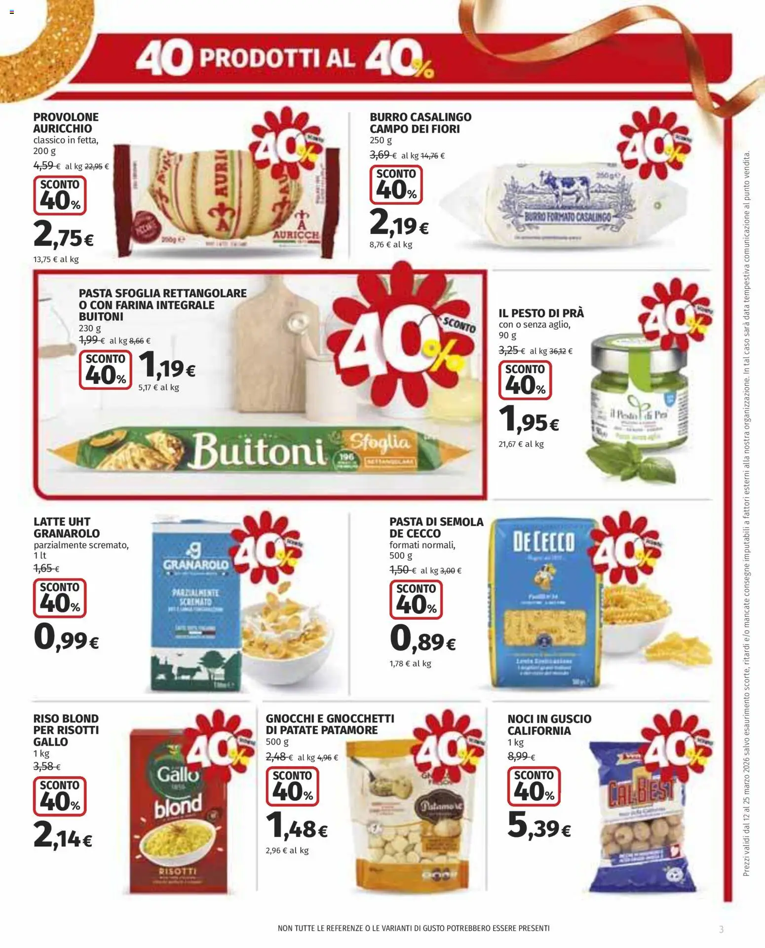 Volantino COOP del 12.03.2026 | Pagina: 3 | Prodotti: Provolone, Latte, Burro, Pasta