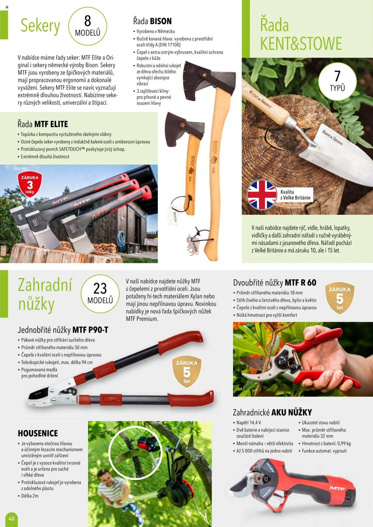 Mountfield katalog 2025 od 16.04.2025 | Strana: 40 | Produkty: Nůžky, Zahradní nůžky, Nářadí, Baterie