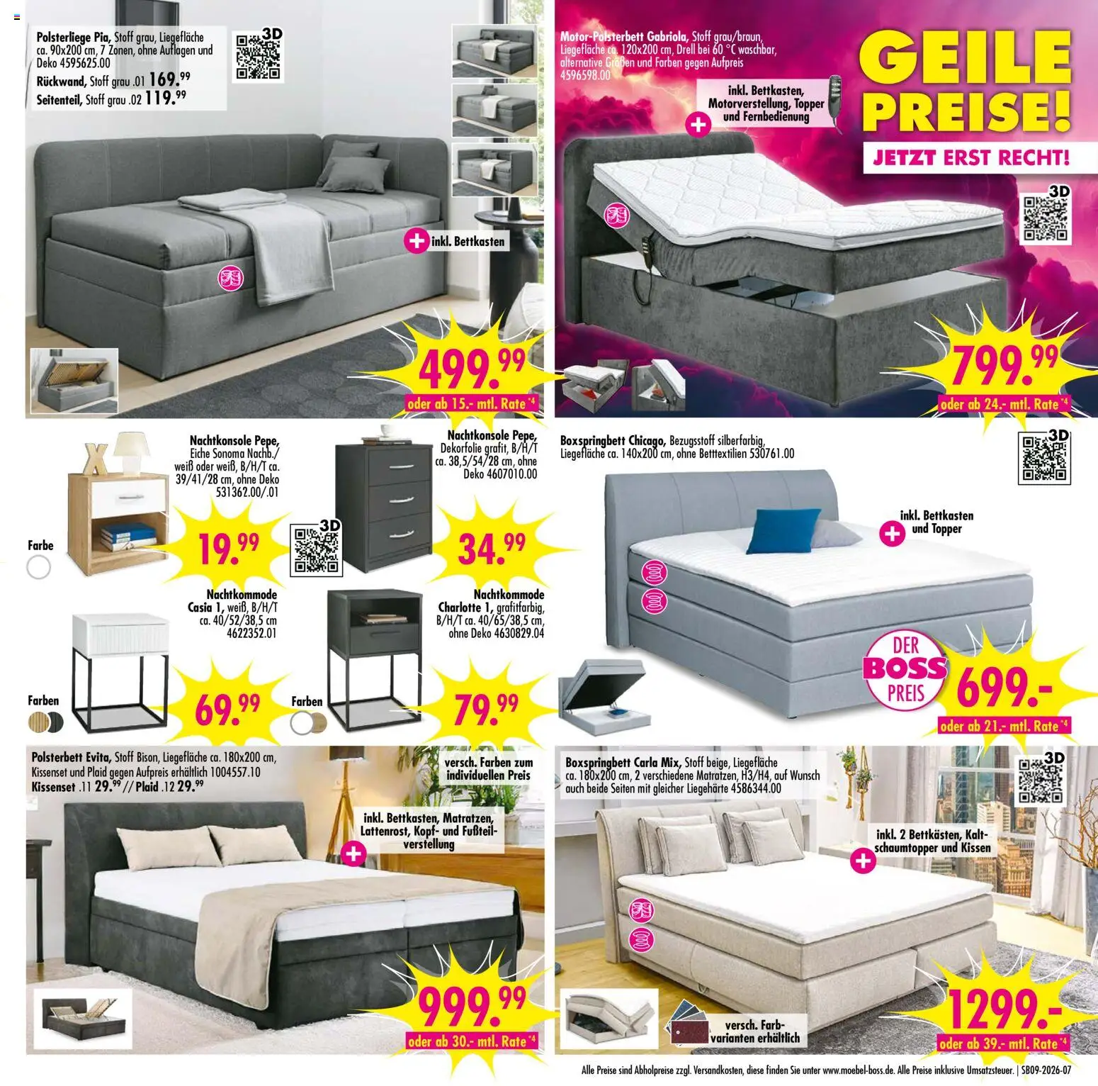 SB Möbel Boss Prospekt 	 – gültig ab 21.02.2026 | Seite: 7 | Produkte: Kissen, Boxspringbett, Polsterbett, Topper