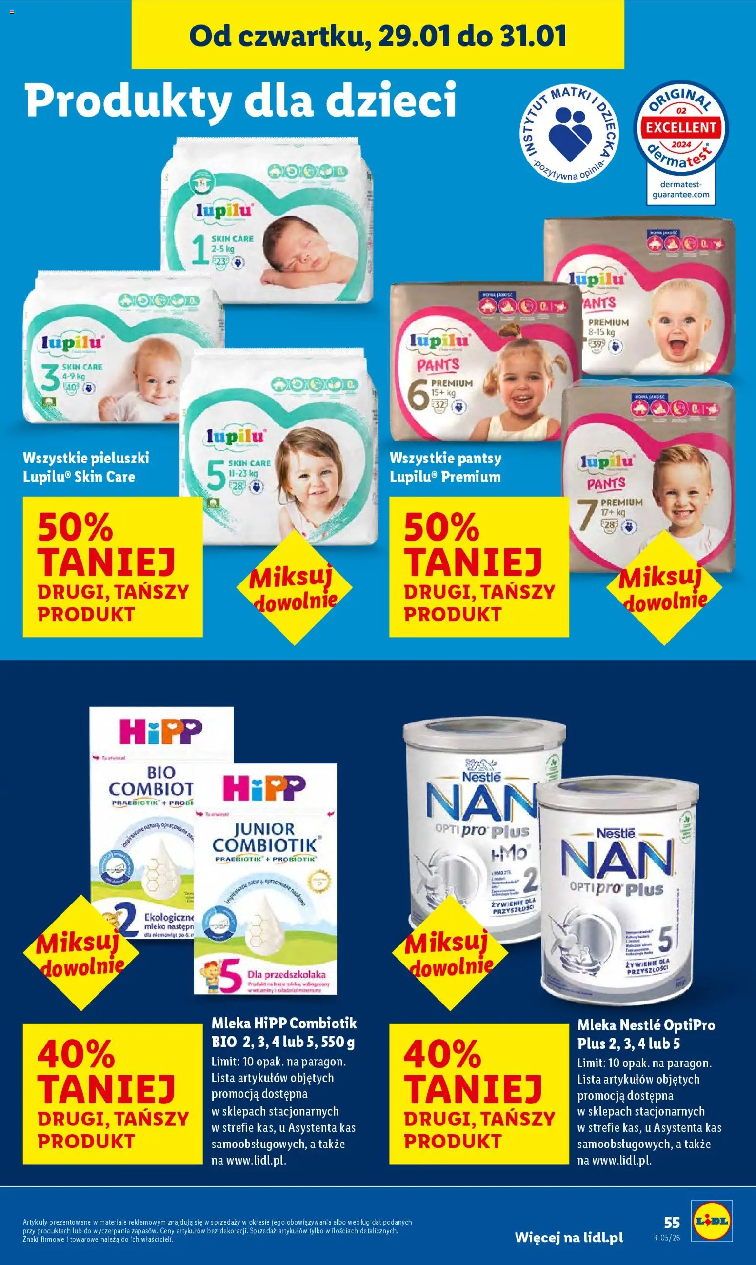 Lidl Gazetka od 29.01.2026 | Strona: 55 | Produkty: Mleka, Nestle nan optipro plus, Mleko