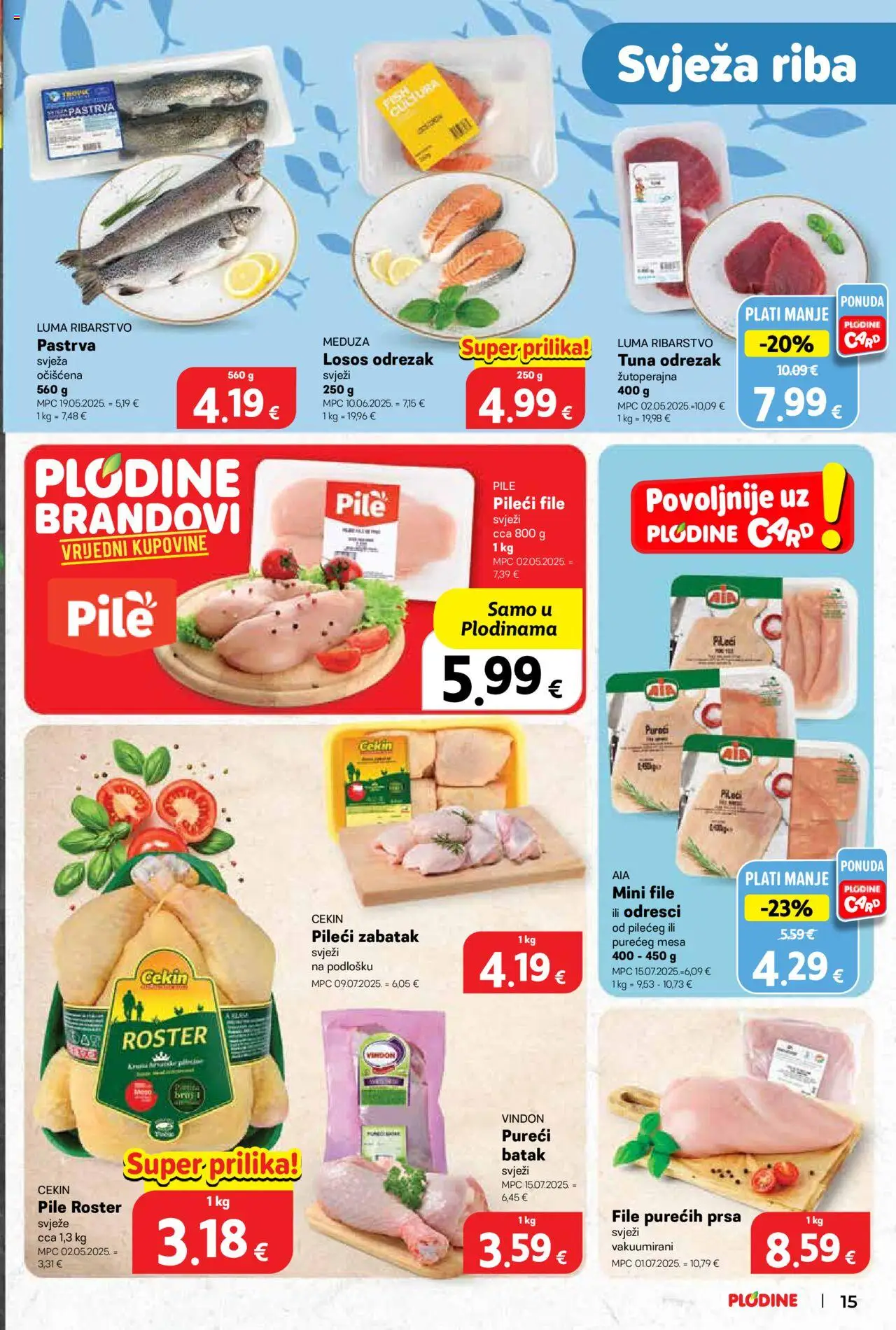 Plodine katalog | vrijedi od 15.10.2025 | Stranica: 17 | Proizvodi: Pastrva, Riba, Losos, Tuna