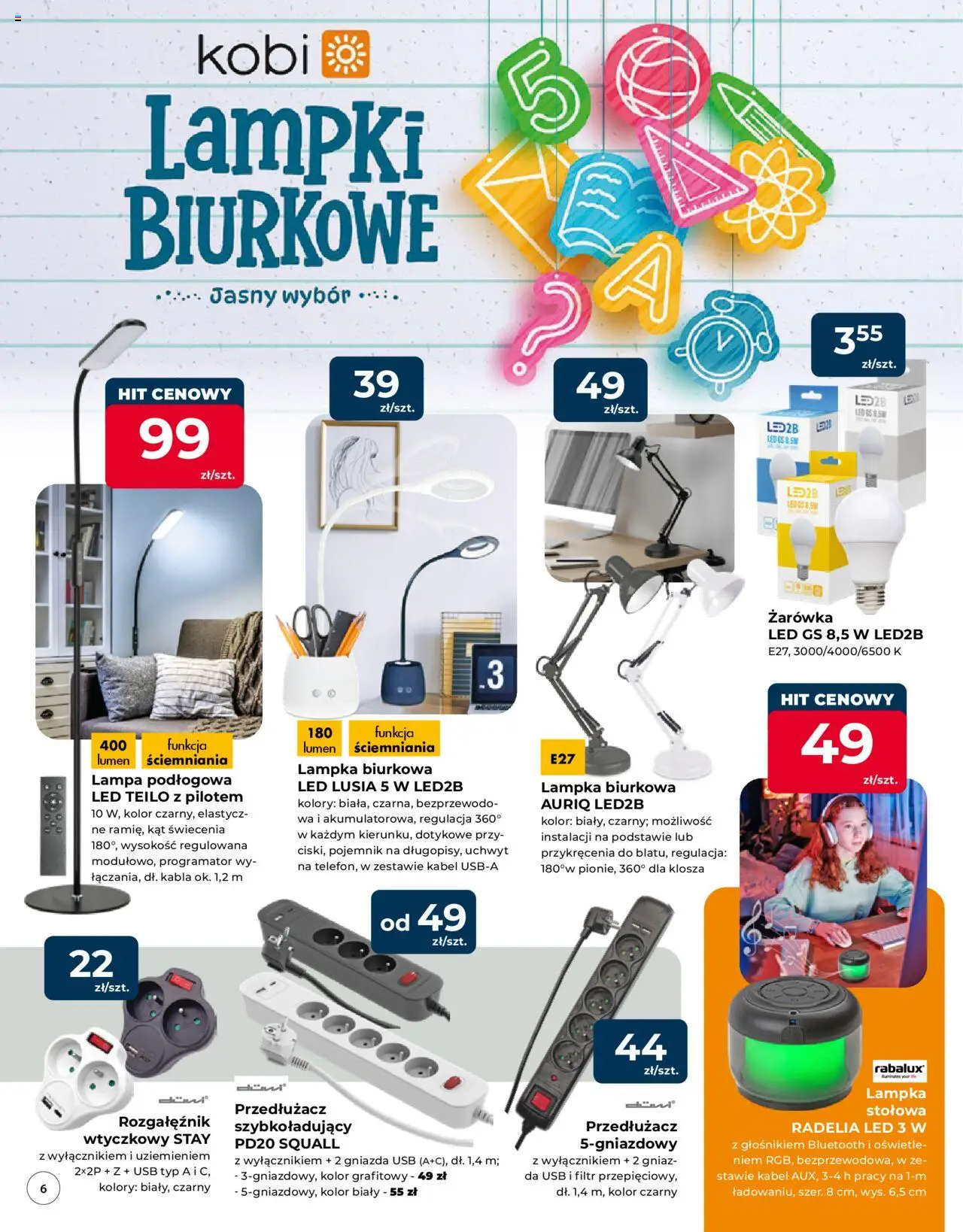 Mrówka Gazetka - Elbląg od 07.08.2025 | Strona: 6 | Produkty: Kabel, USB, Przedłużacz, Lampka biurkowa