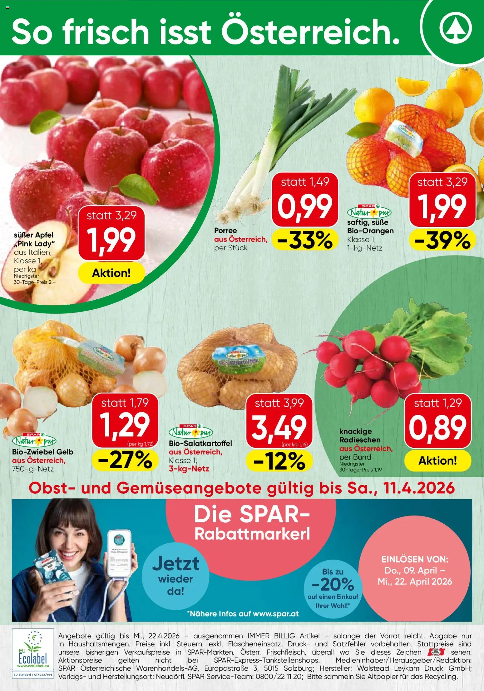 Spar Flugblatt - Tirol gültig ab 09.04.2026 | Seite: 20 | Produkte: Obst, Äpfel
