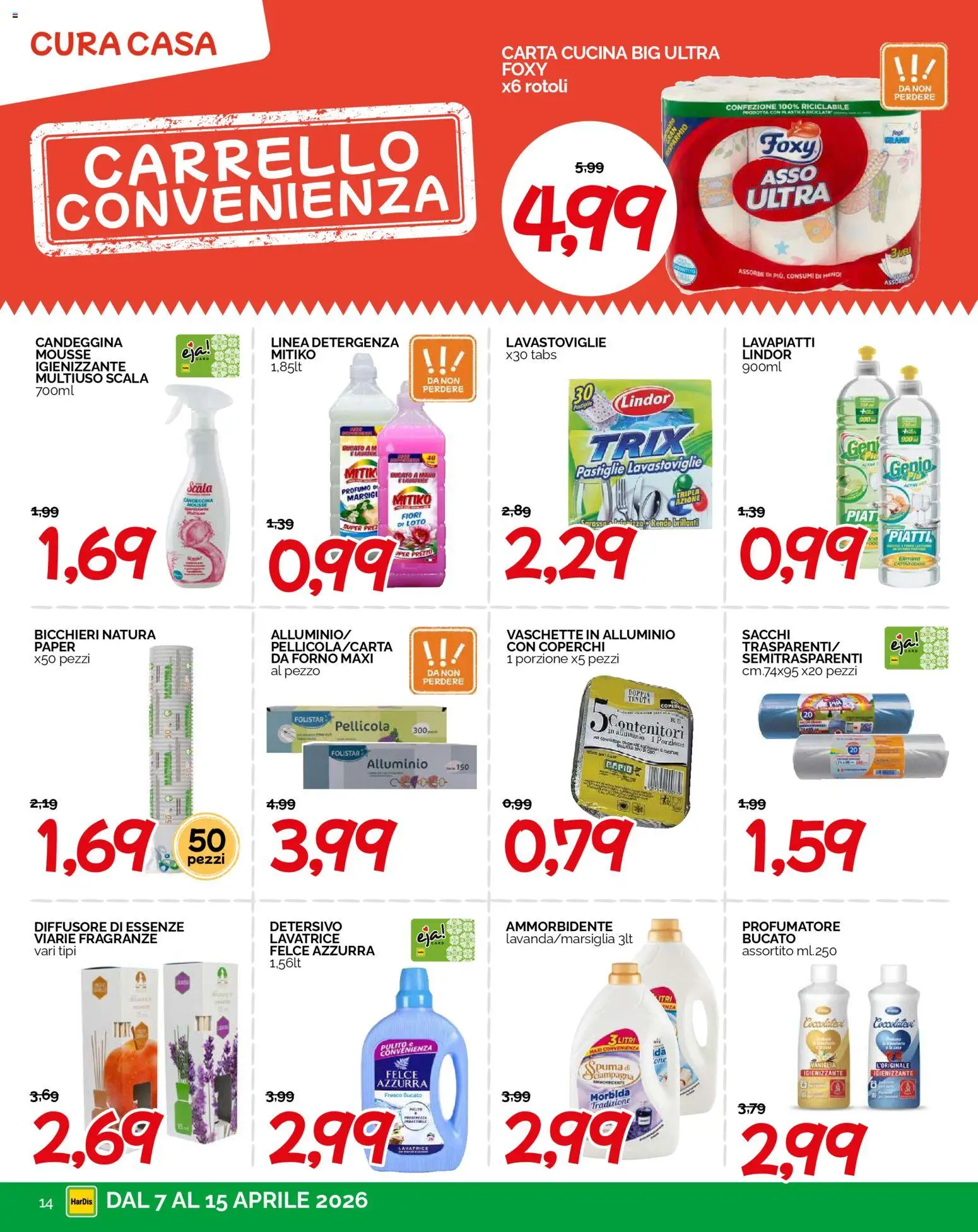 Volantino HarDis del 07.04.2026 | Pagina: 14 | Prodotti: Lavastoviglie, Scala, Forno, Alluminio