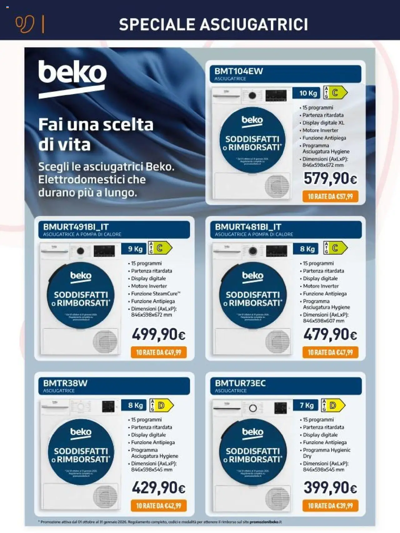 Volantino Unieuro del 17.10.2025 | Pagina: 8 | Prodotti: Asciugatrice