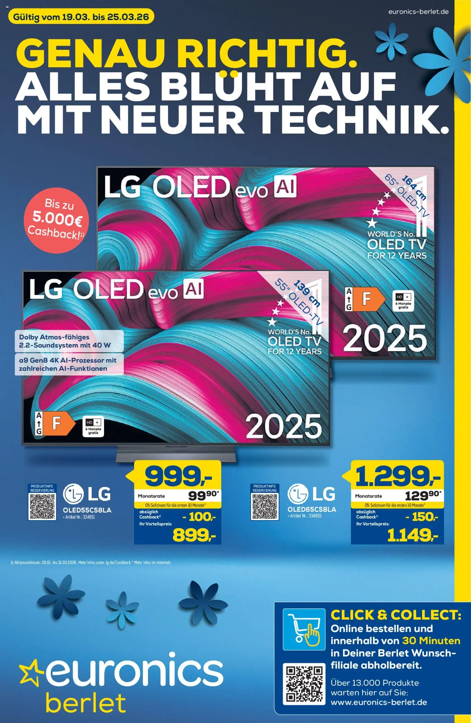 Euronics Prospekt Berlet – gültig ab 19.03.2026 | Seite: 1 | Produkte: LG, TV