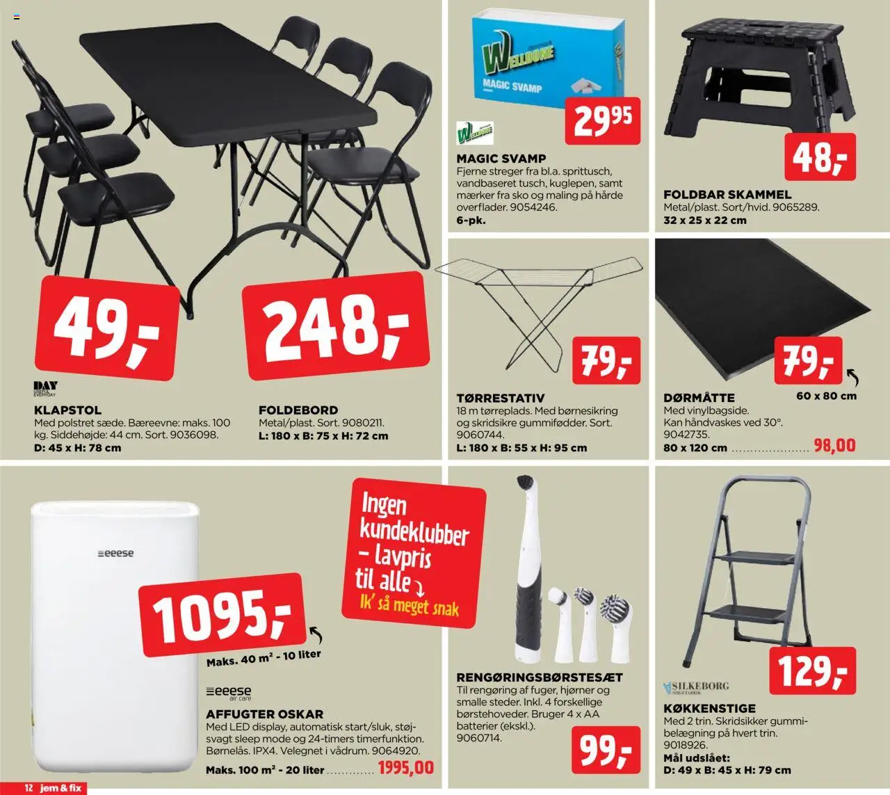 Jem & fix tilbudsavis – gyldig fra 14.09.2025 | Side: 12 | Produkter: Skammel, Batterier, Dørmåtte, Sko