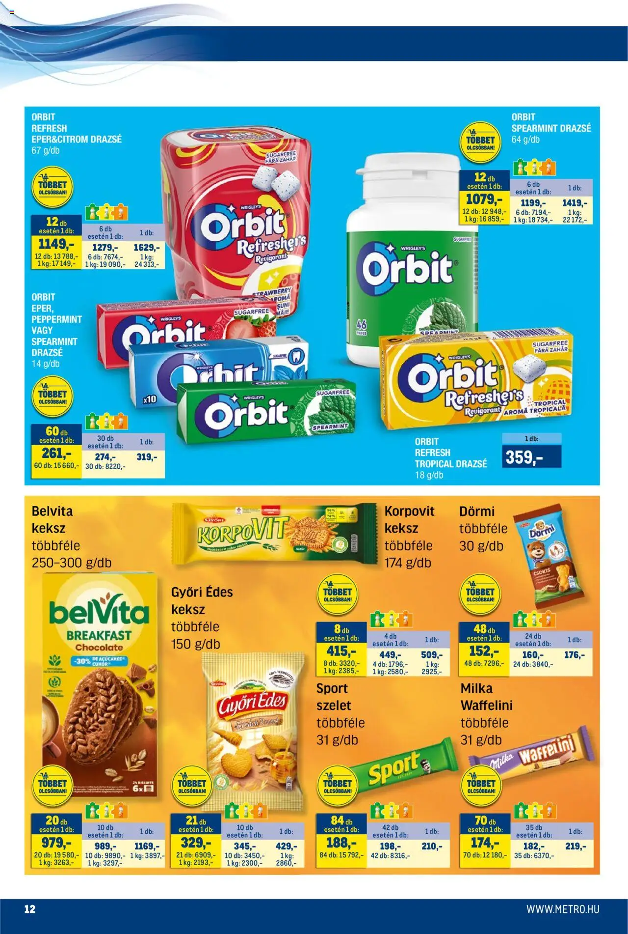 Metro akciós ujság - amely érvényes a következő dátumtól: 16.10.2025 | Oldal: 12 | Termékek: Waffelini, Drazsé, Keksz, Cukor