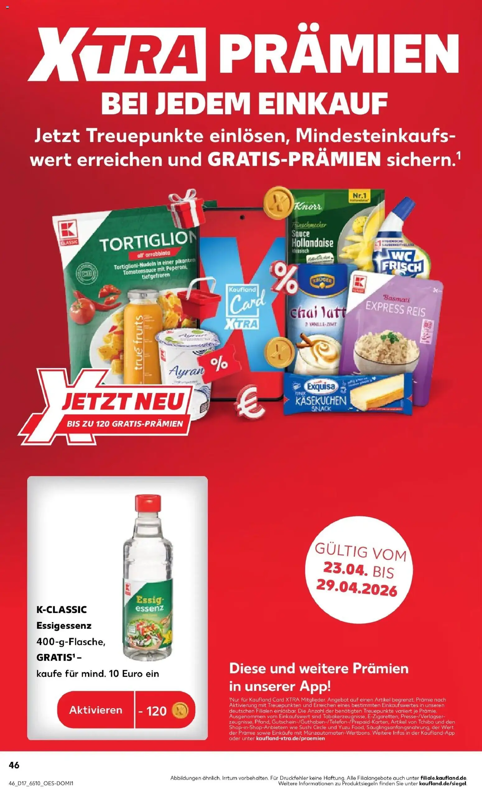 Kaufland Prospekt Kamen	 – gültig ab 23.04.2026 | Seite: 46 | Produkte: Essig, Exquisa, Wc frisch, Reis